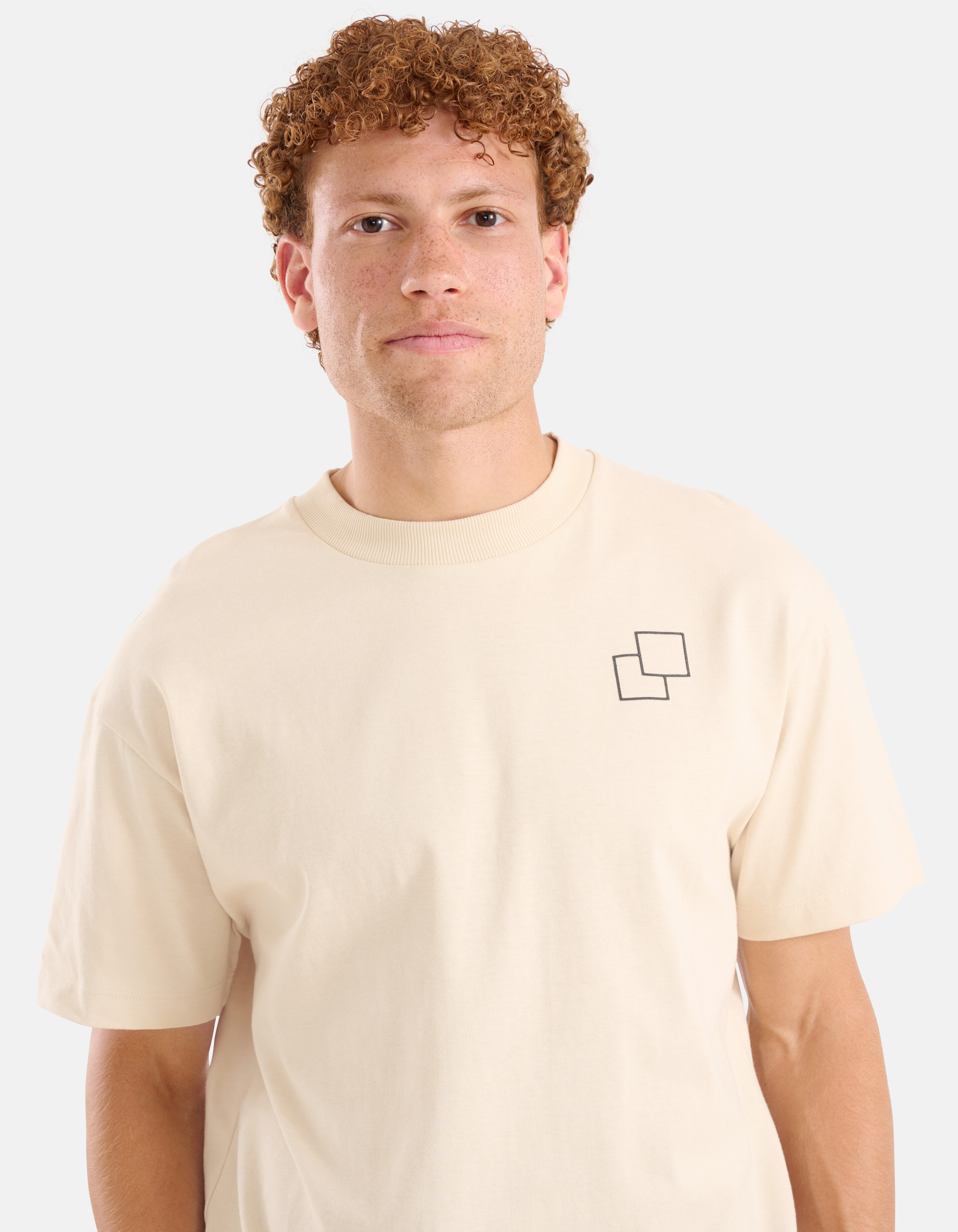 Stickerei-T-Shirt Beige SHOEBY MEN