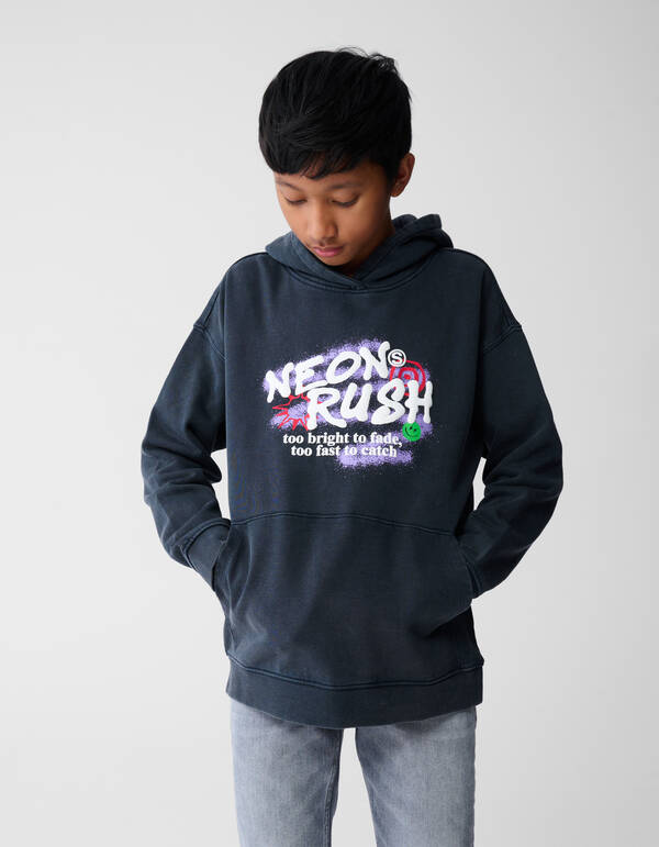 Neon Rush Artwork Hoodie Grau SHOEBY BOYS