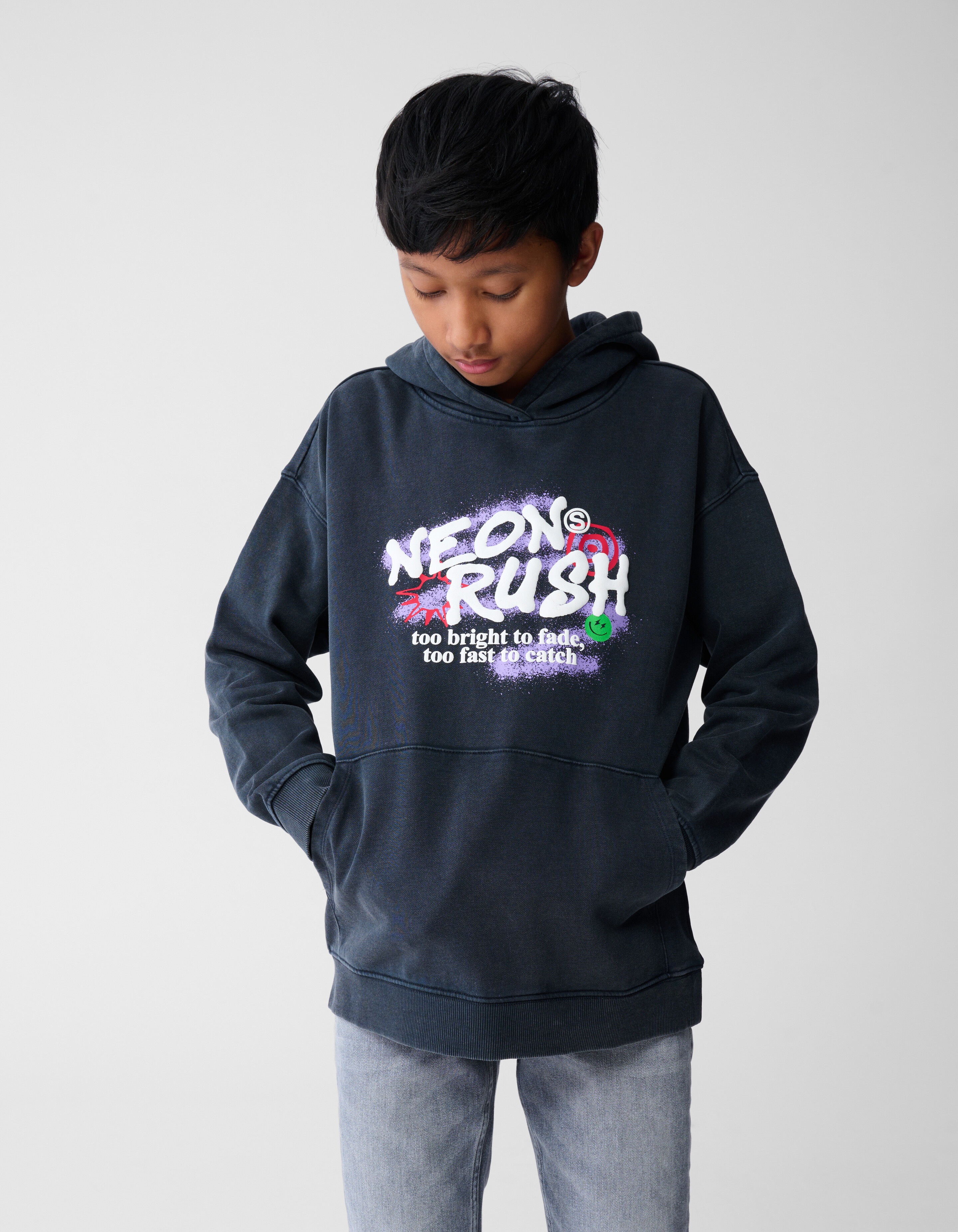 Neon Rush Artwork Hoodie Grau SHOEBY BOYS