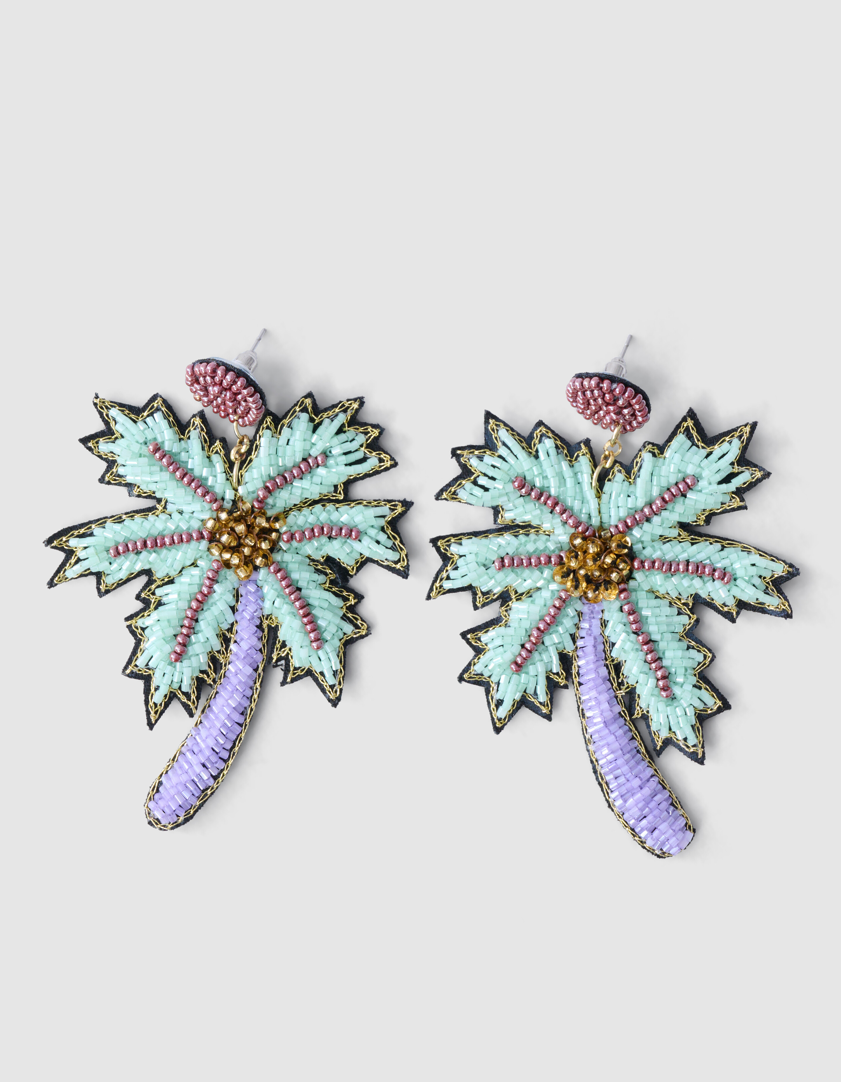 Perlenohrringe Palme Hellviolett SHOEBY ACCESSOIRES