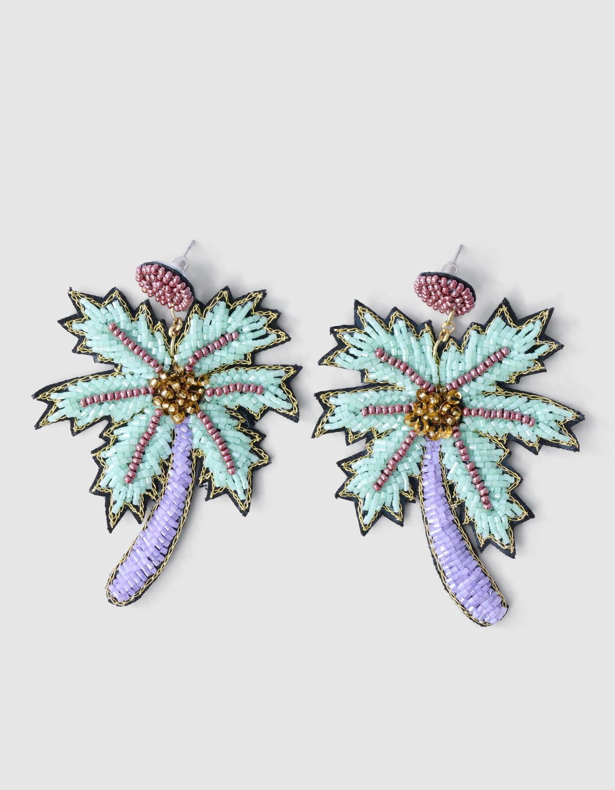 Perlenohrringe Palme Hellviolett SHOEBY ACCESSOIRES