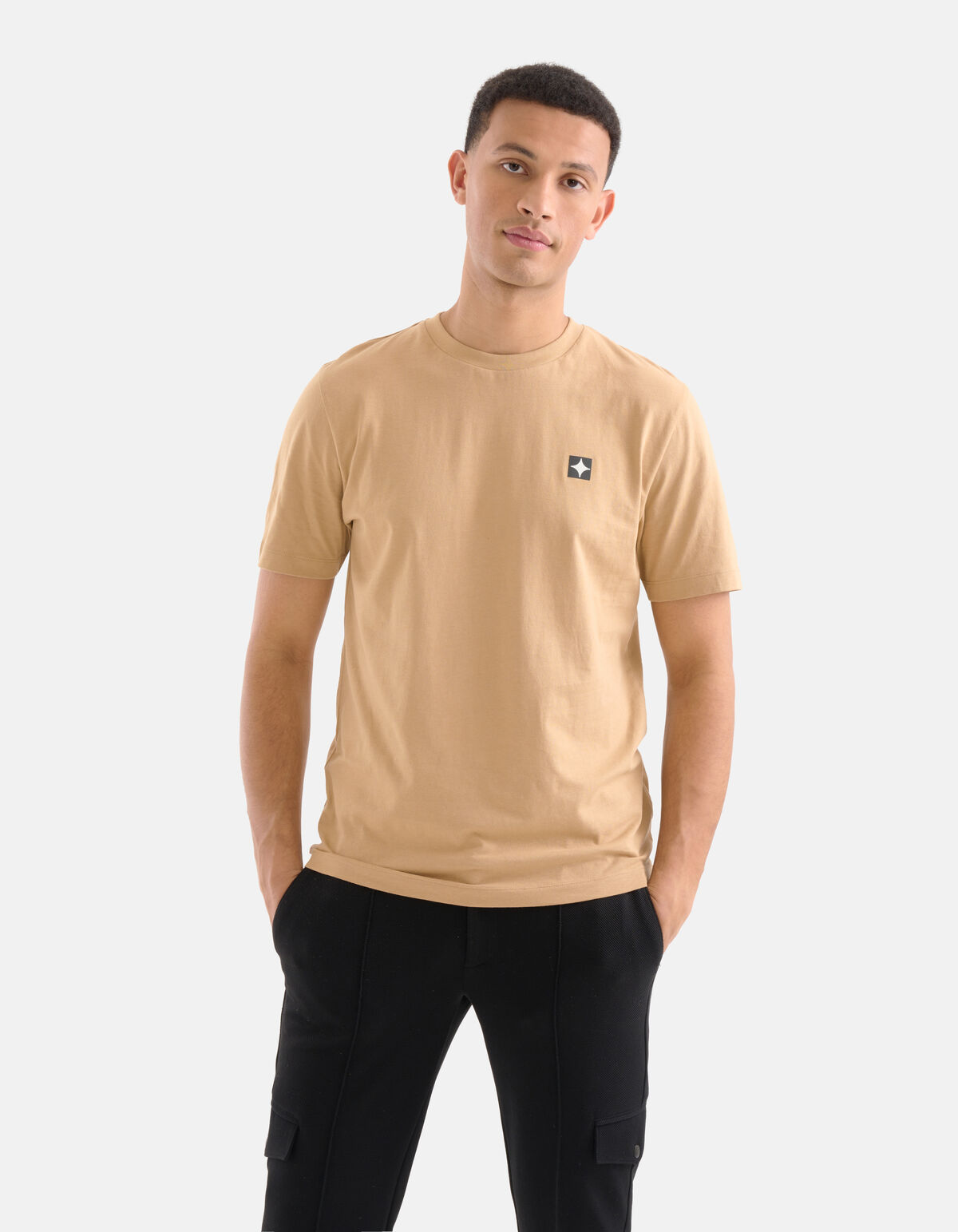 Glitzer-T-Shirt Hellbraun SHOEBY MEN