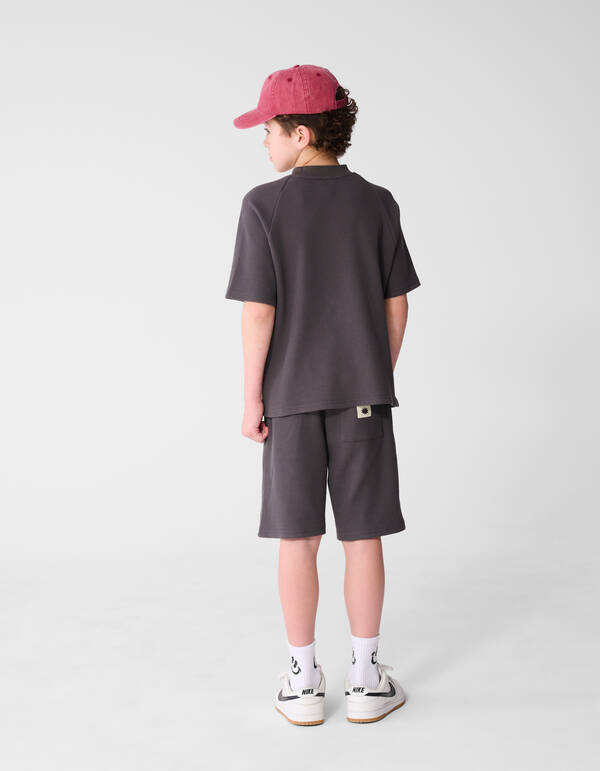 Waffelstruktur T-Shirt Dunkelgrau SHOEBY BOYS
