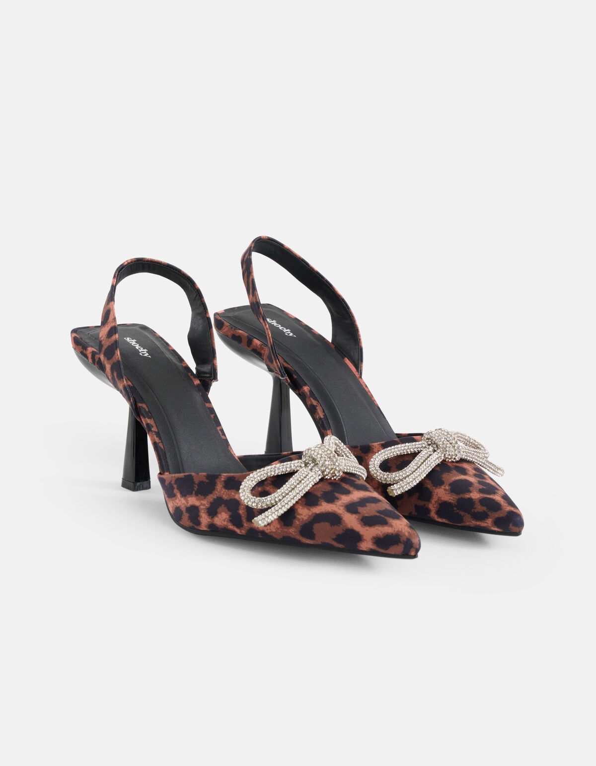 Leopard Strass Schleife Heels Braun SHOEBY SHOES
