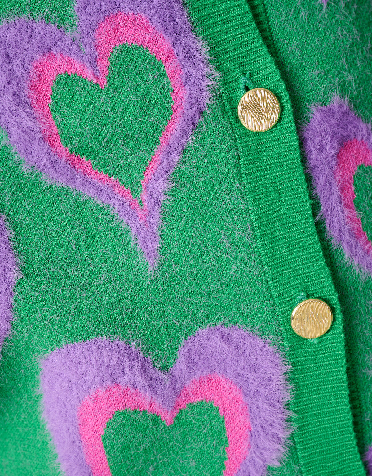 Bedruckte Strickjacke Gr&uuml;n SHOEBY GIRLS