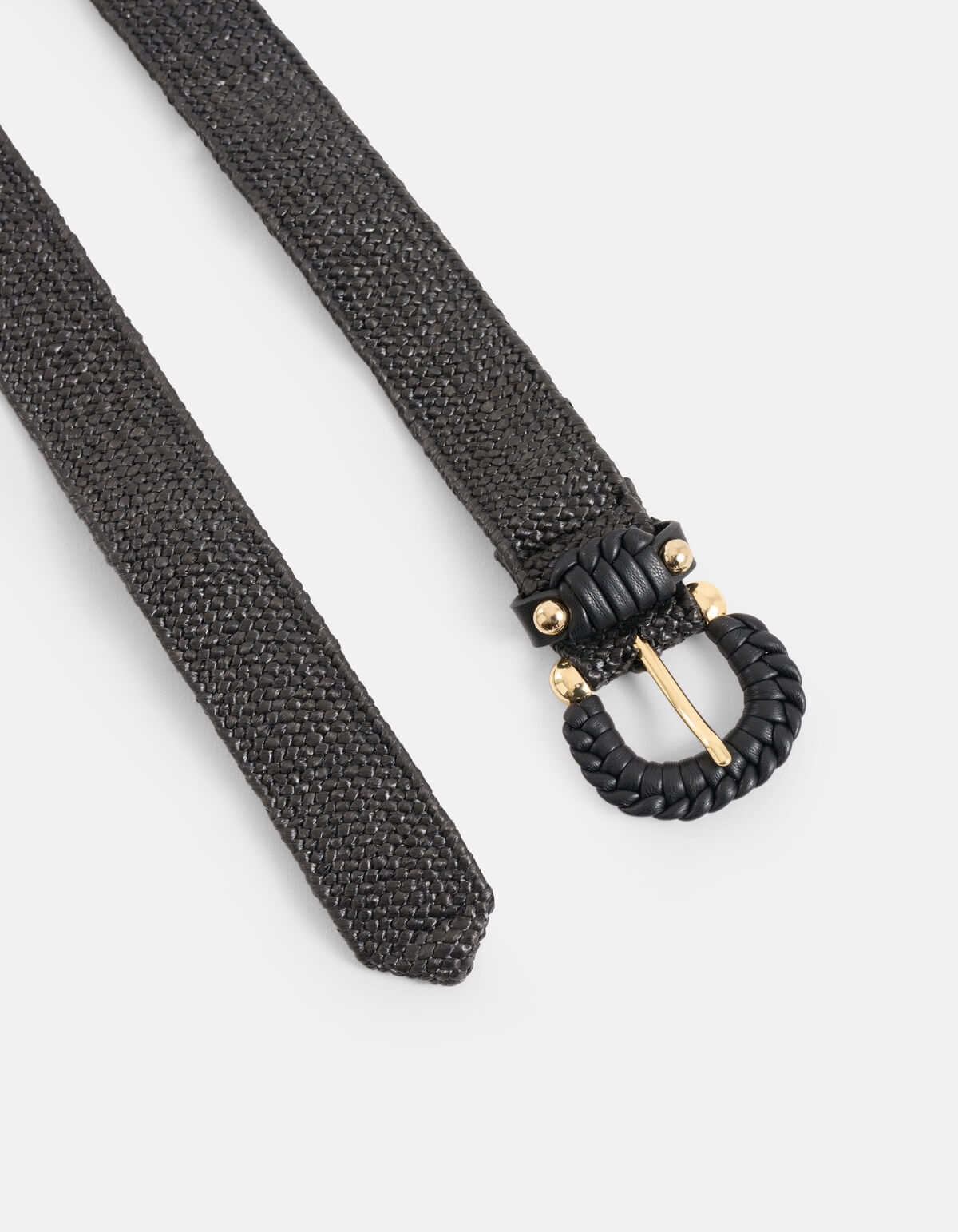 Schmaler Raffia-Gürtel Schwarz SHOEBY ACCESSOIRES