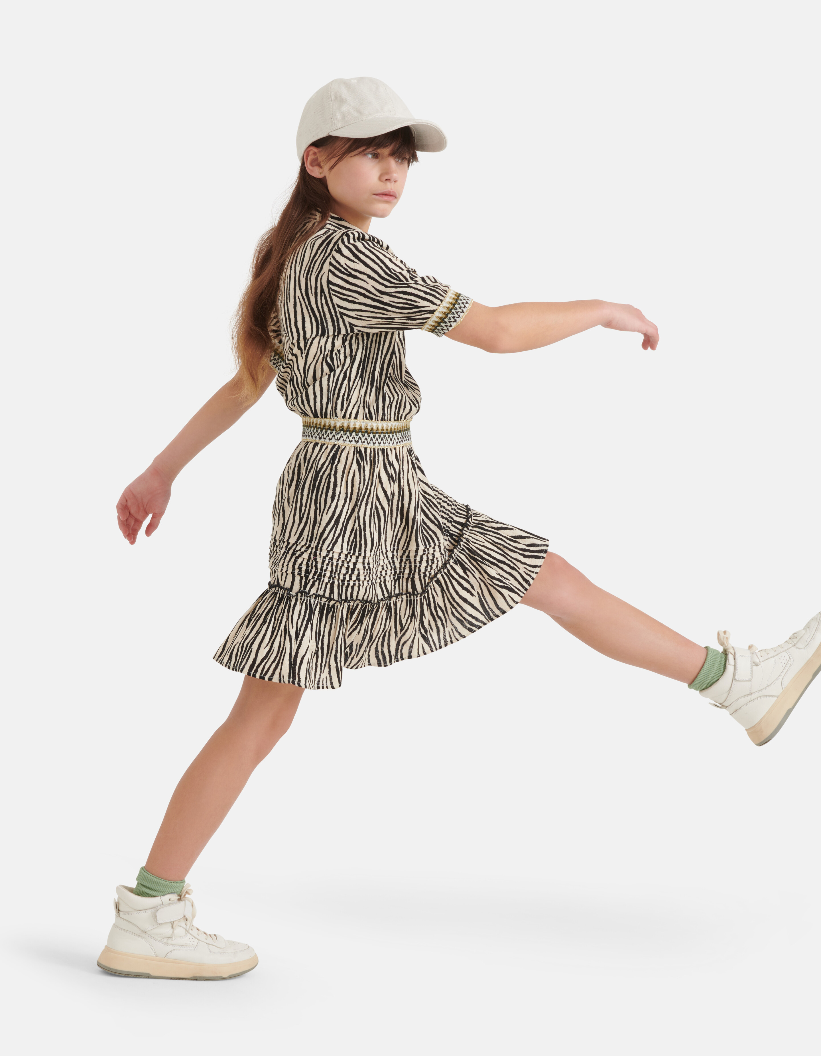 Zebra Print Kleid Schwarz/ Off-white SHOEBY GIRLS