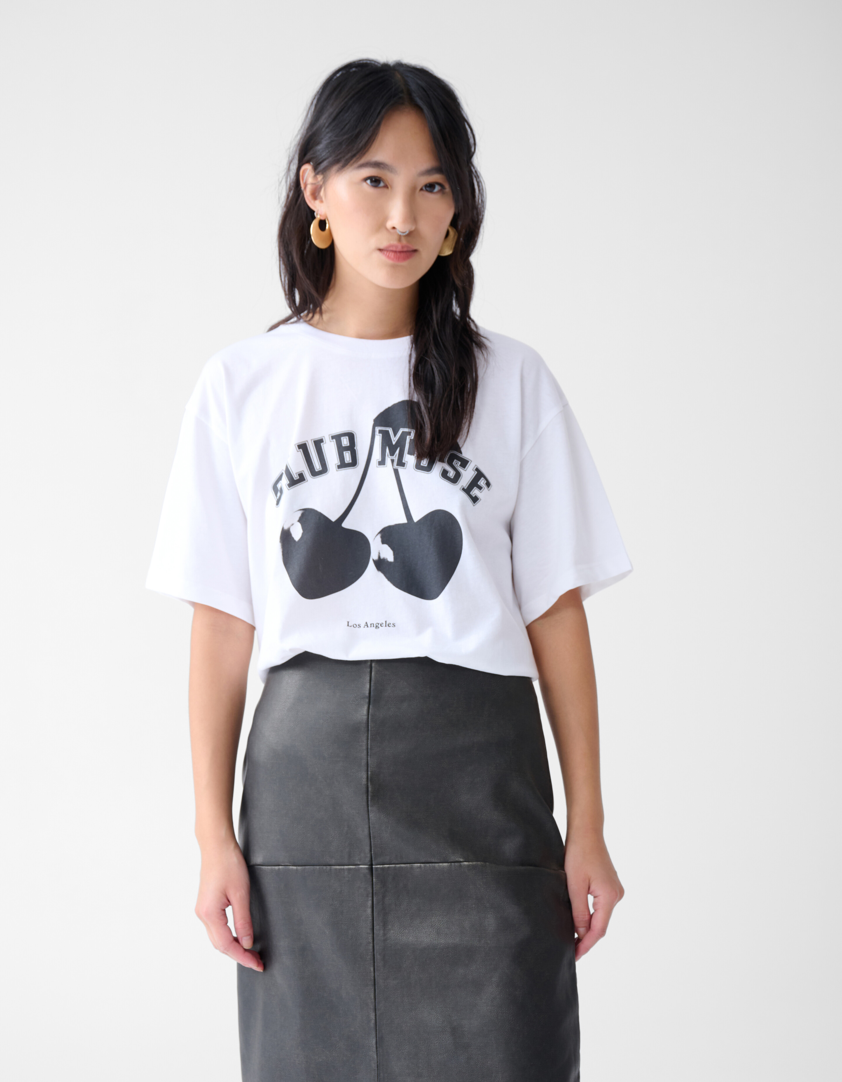 Kirsche Kunstwerk T-shirt Weiß SHOEBY WOMEN