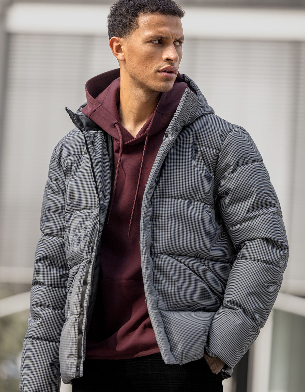 Pufferjacke mit Karomuster SHOEBY MEN