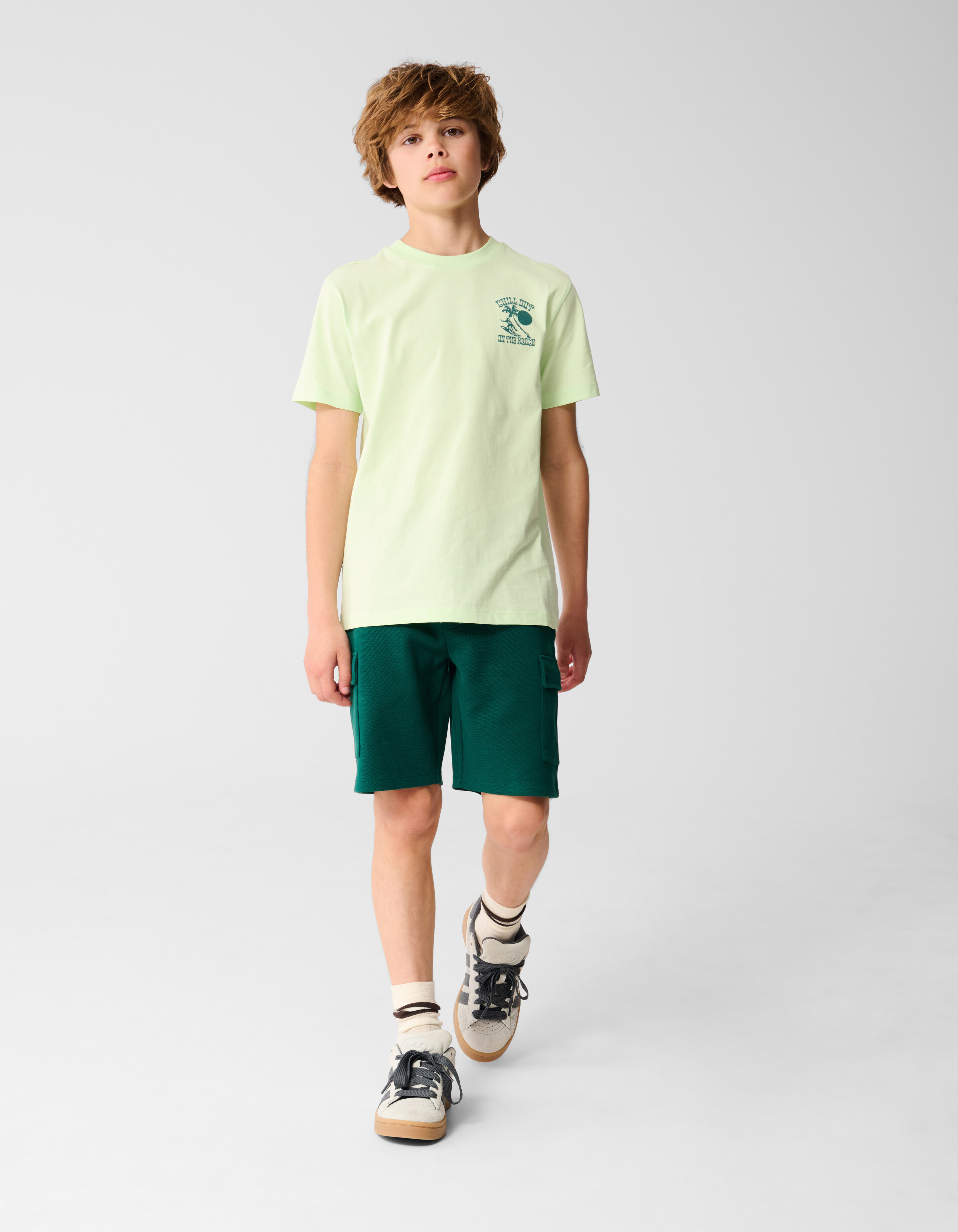 Strand Artwork T-shirt Hellgrün SHOEBY BOYS