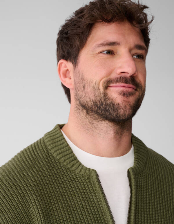 Gestrickte Bomberjacke Khaki SHOEBY MEN