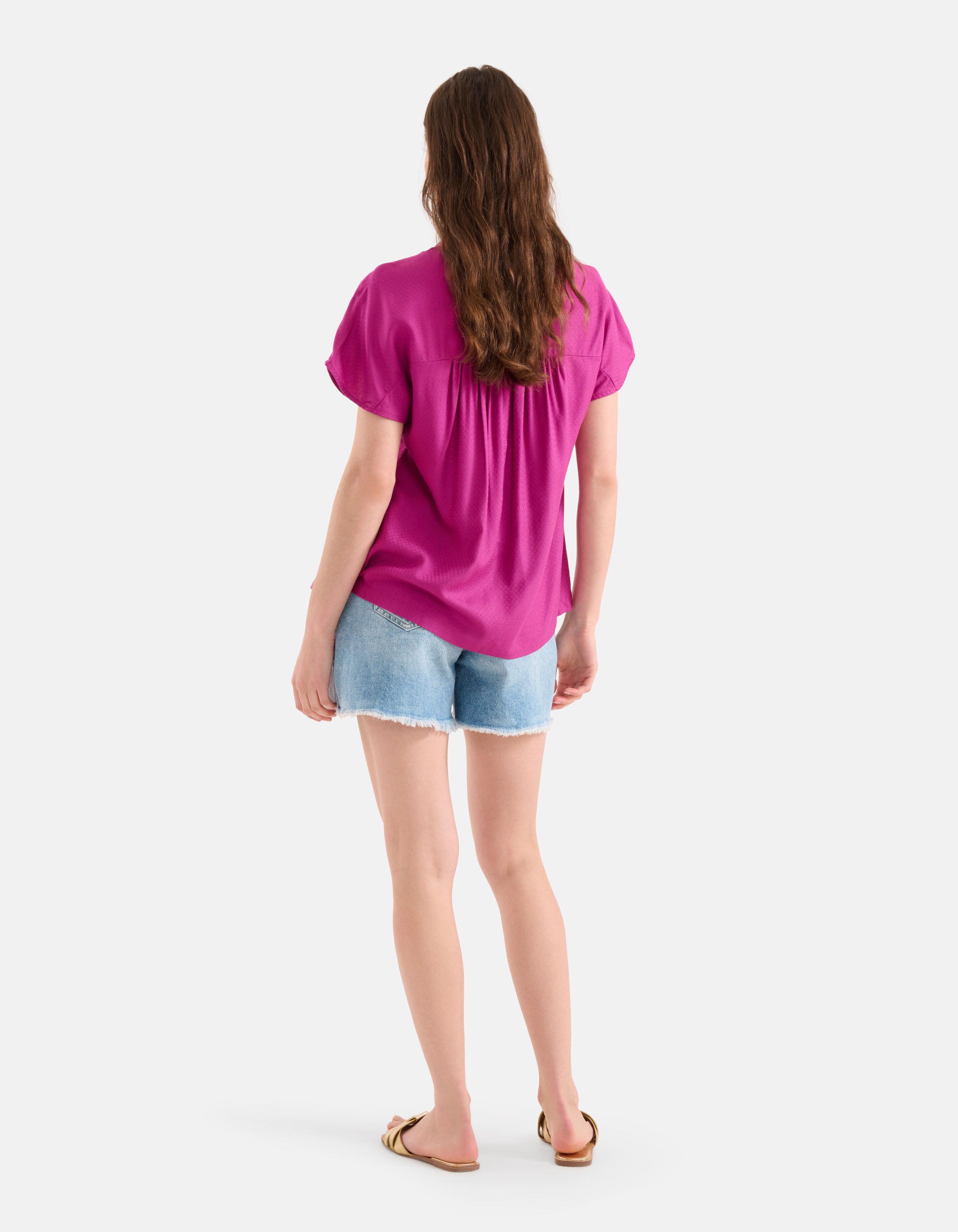 Relaxed Fit Top Dunkelrosa SHOEBY WOMEN