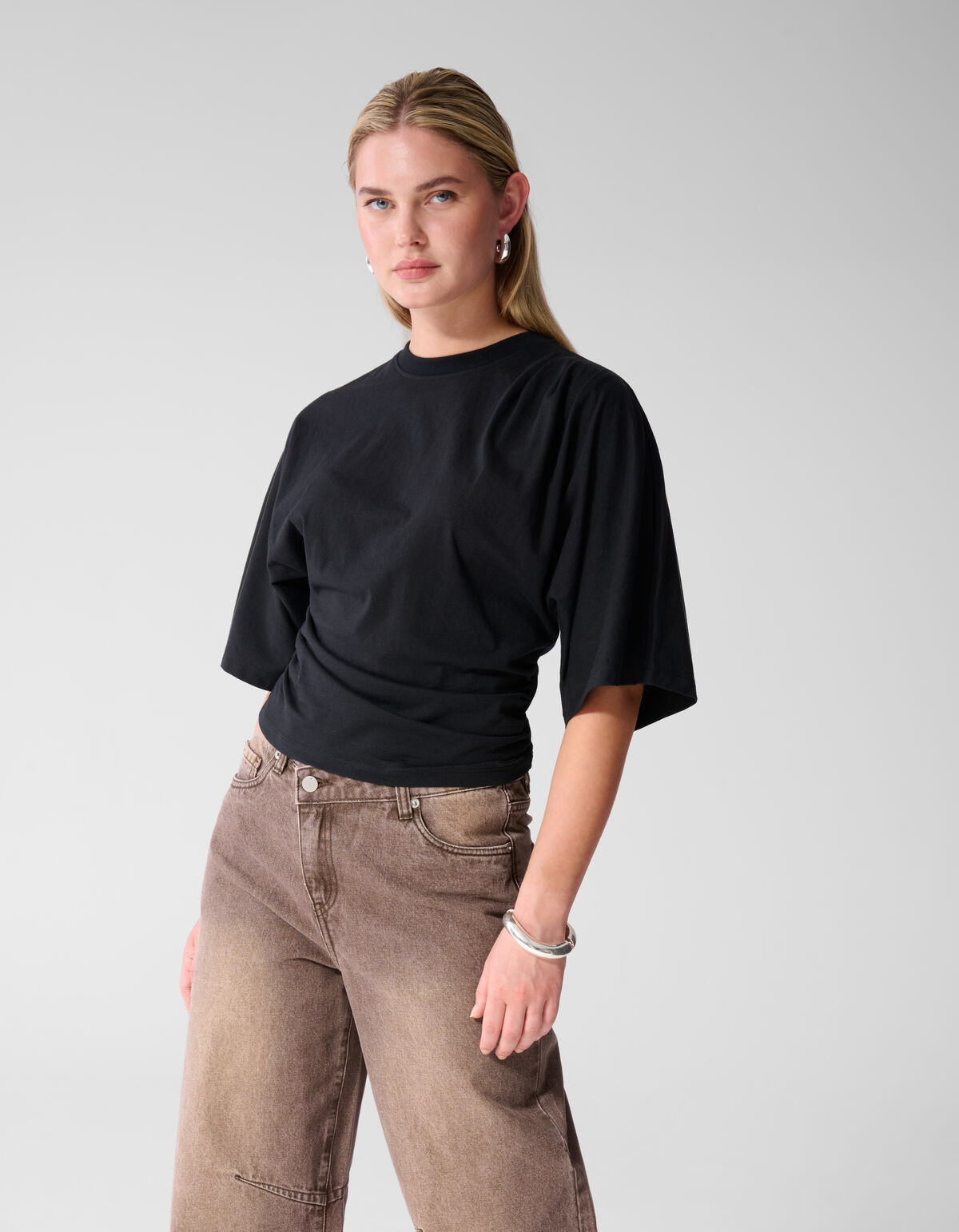 Drapiertes Top Schwarz SHOEBY WOMEN
