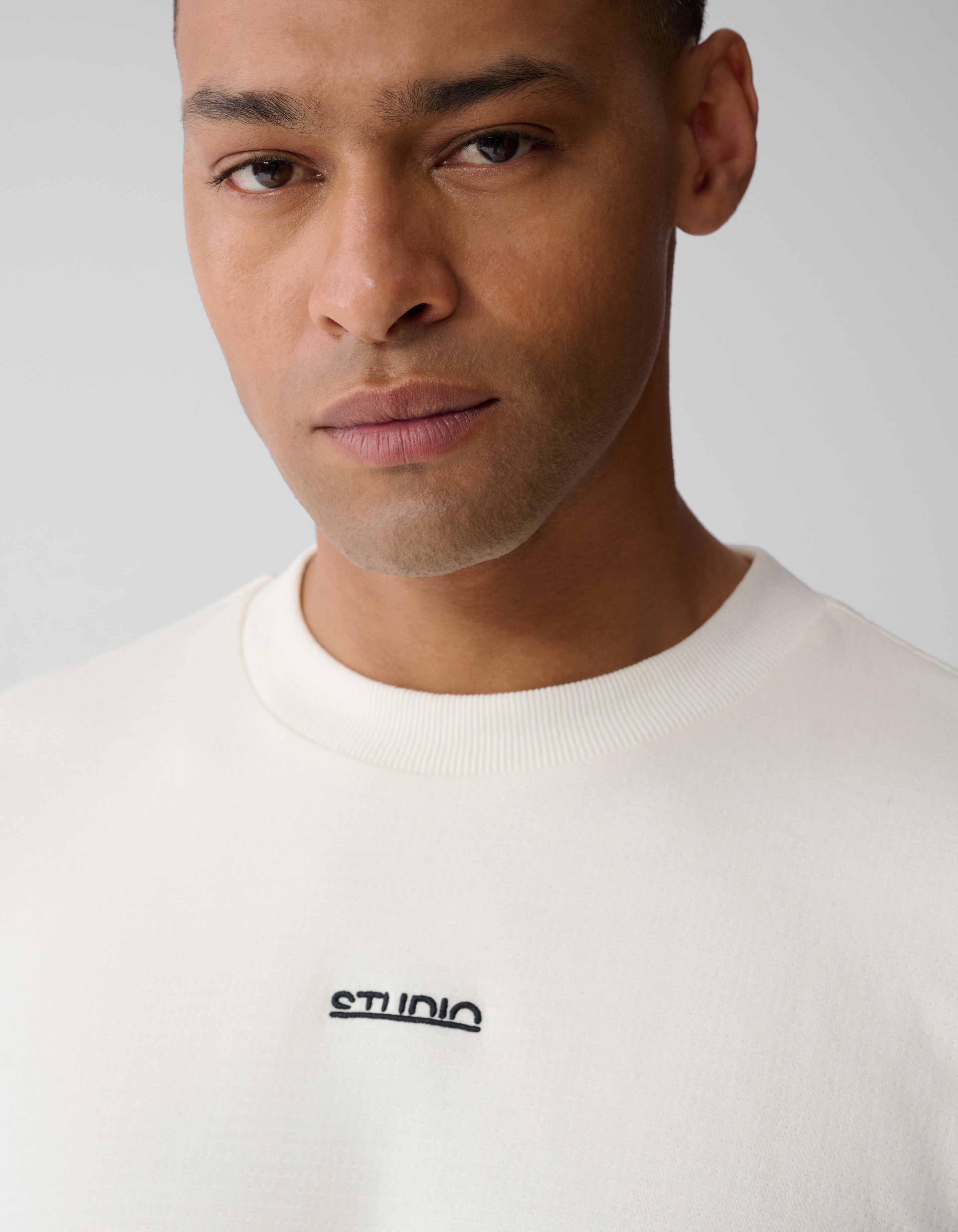Studio Struktur T-Shirt Gebrochenes Weiß SHOEBY MEN