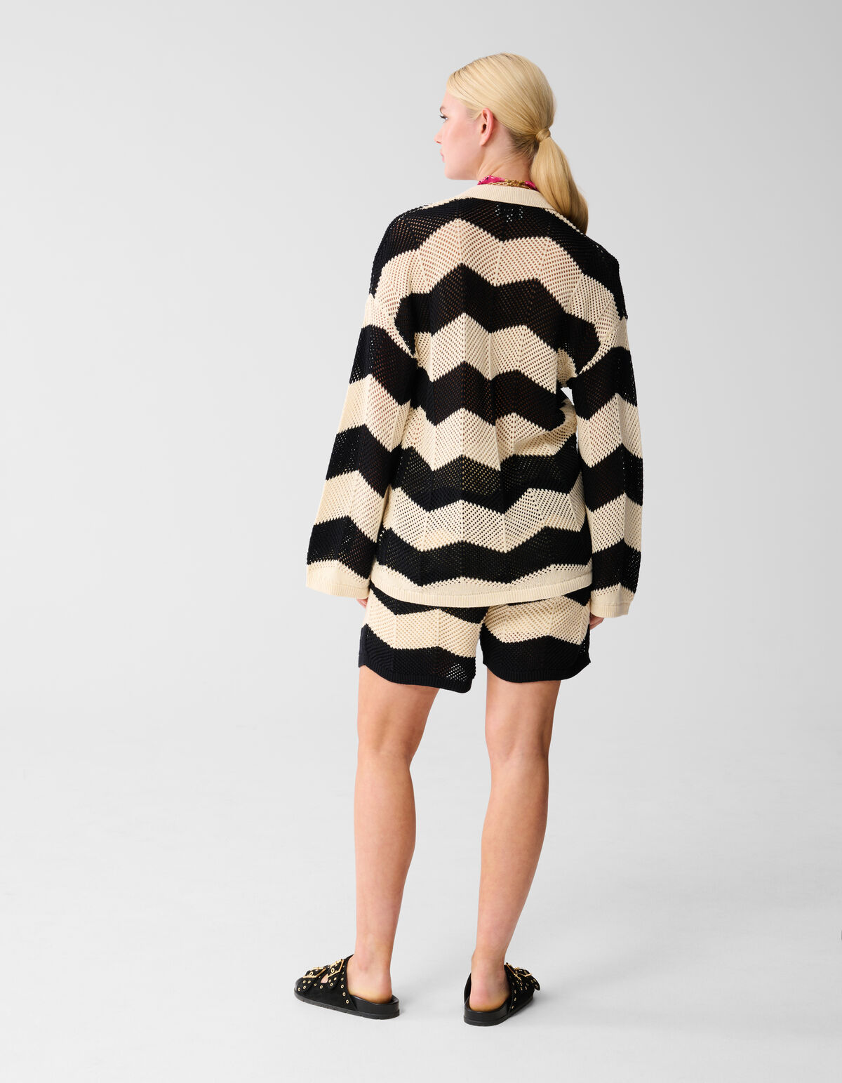 Multi-H&auml;kelbluse Schwarz/Wei&szlig; SHOEBY WOMEN