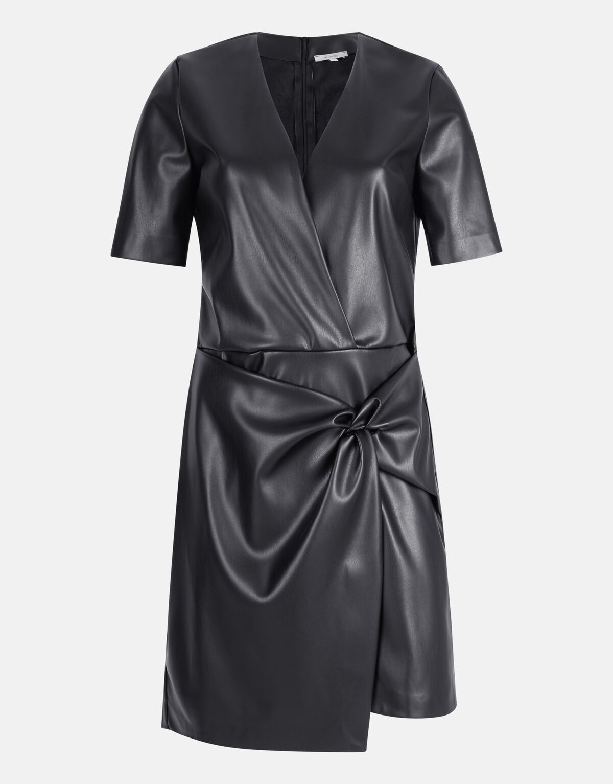 Veganes Leder-Knotenkleid Schwarz SHOEBY WOMEN