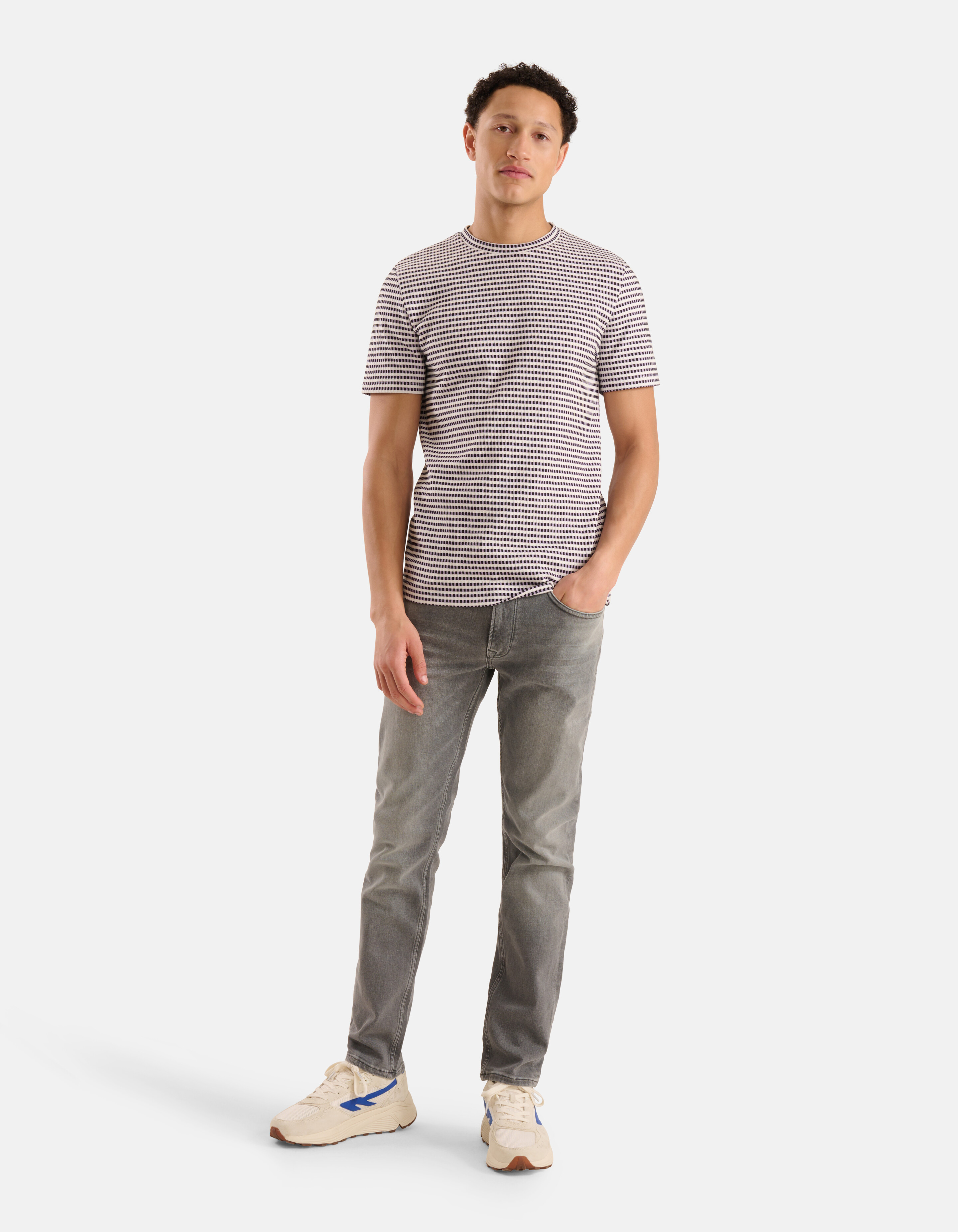 Struktur-T-Shirt Hellviolett SHOEBY MEN