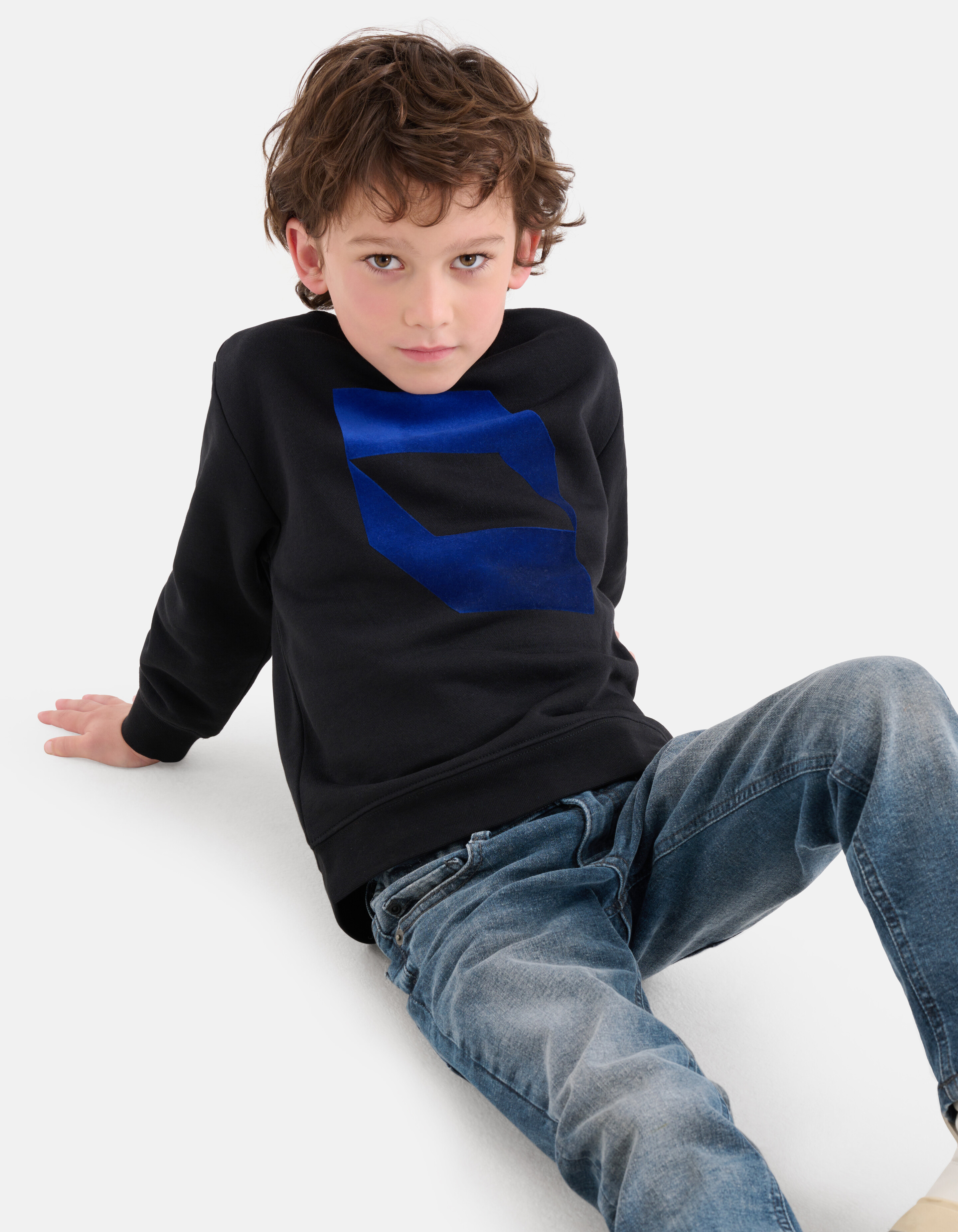 Pullover mit Flockenmuster Schwarz SHOEBY BOYS