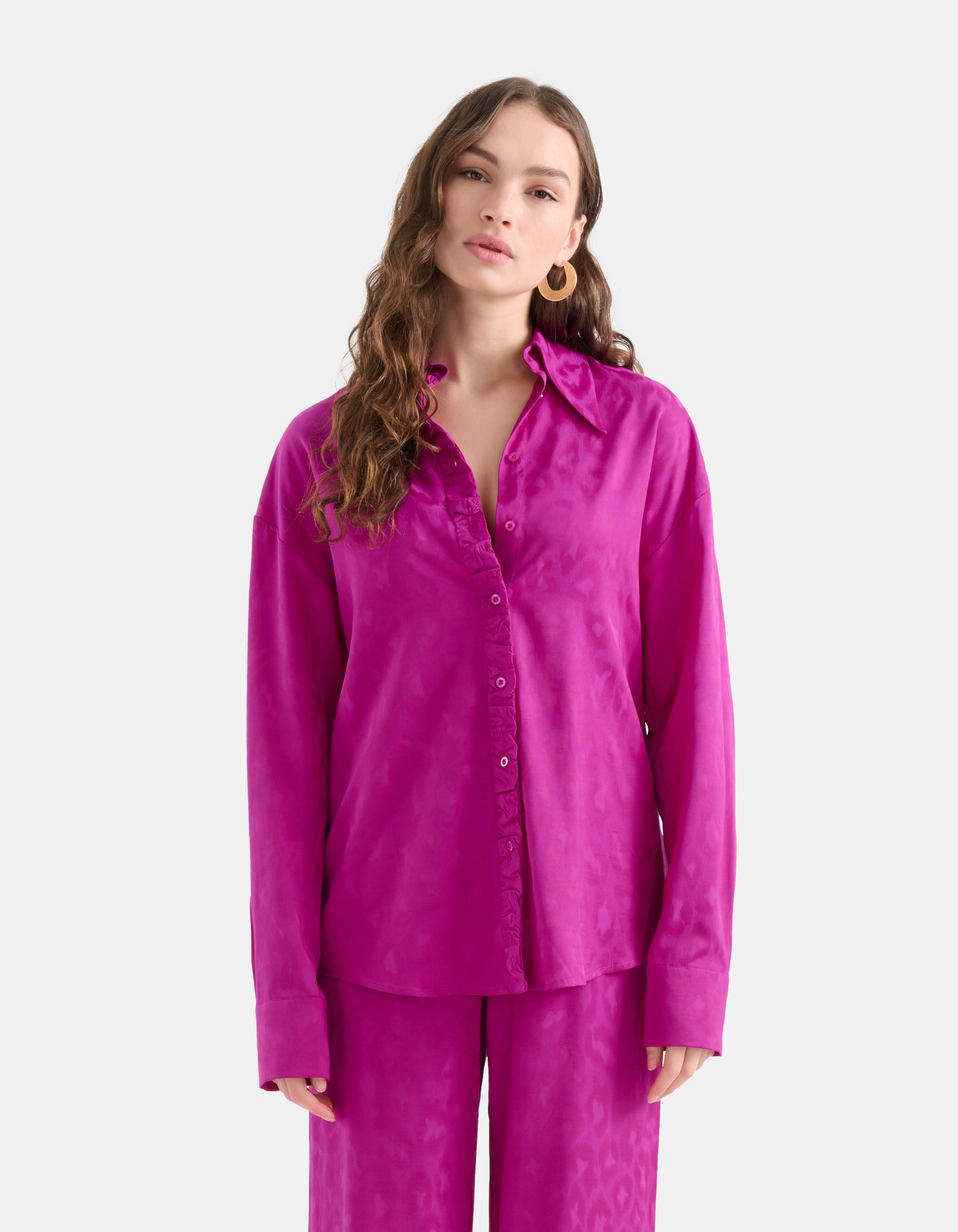 Satin Tier Bluse Lila SHOEBY WOMEN