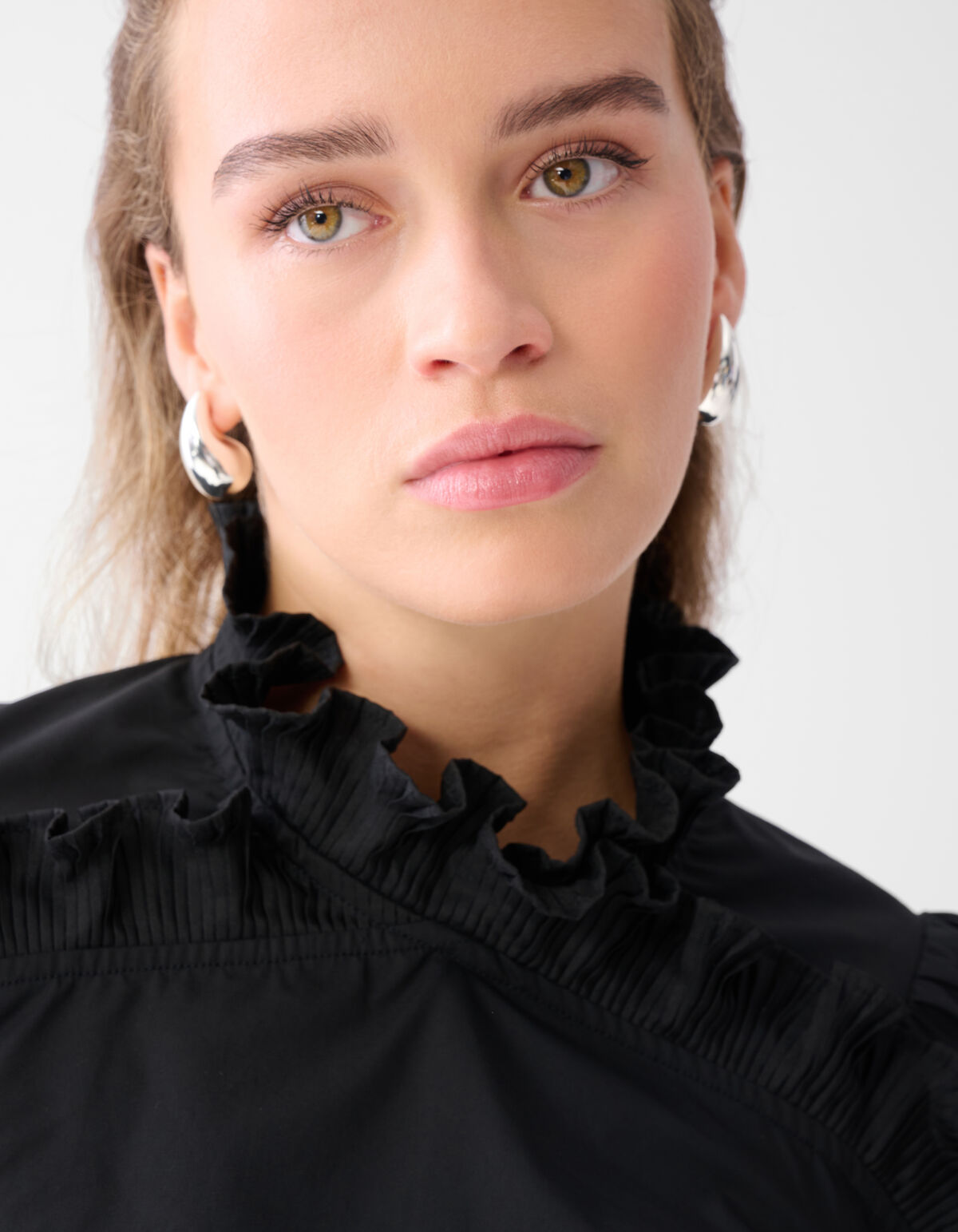 R&uuml;schen-Top Schwarz SHOEBY WOMEN
