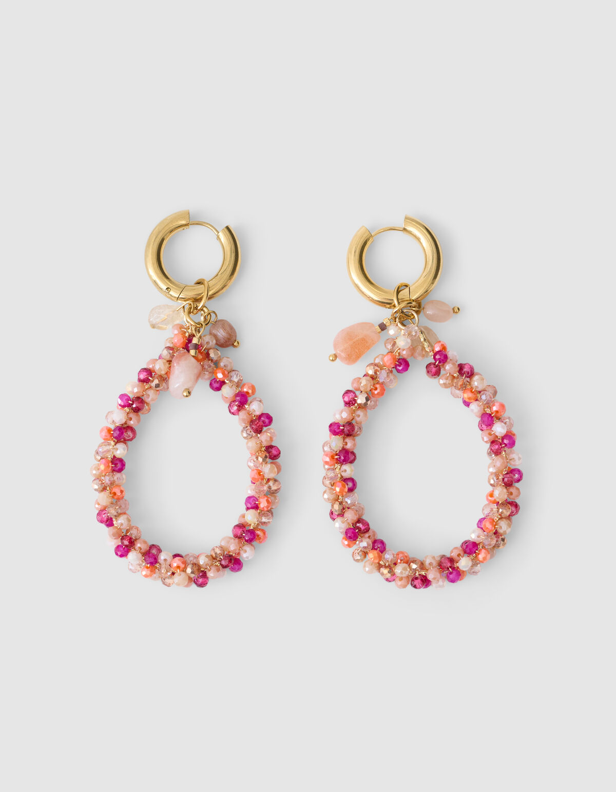 Perlen-Reifenohrringe Dunkelrot SHOEBY ACCESSOIRES