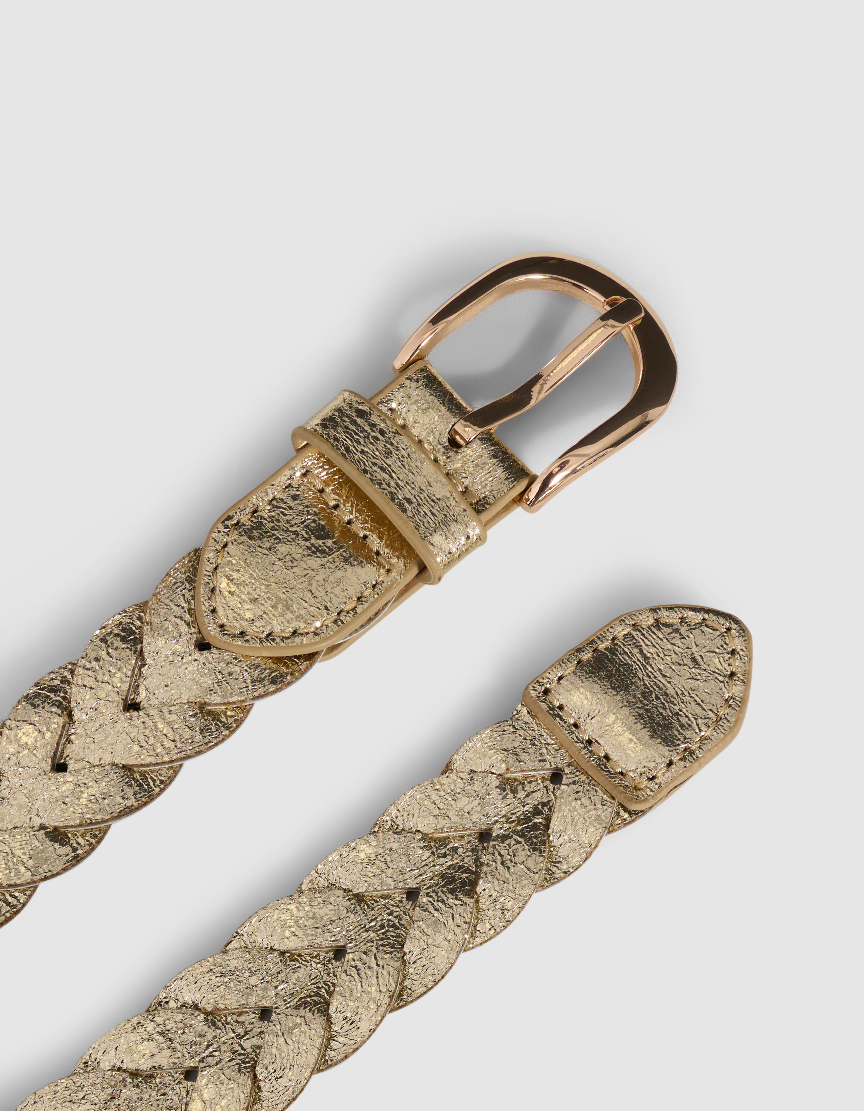 Geflochtenes Metallic-G&uuml;rtel Gold SHOEBY ACCESSOIRES