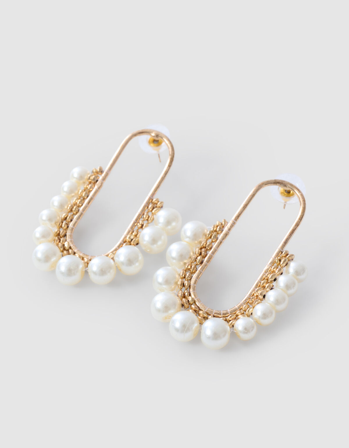 Ovale Perlenohrringe Gold SHOEBY ACCESSOIRES