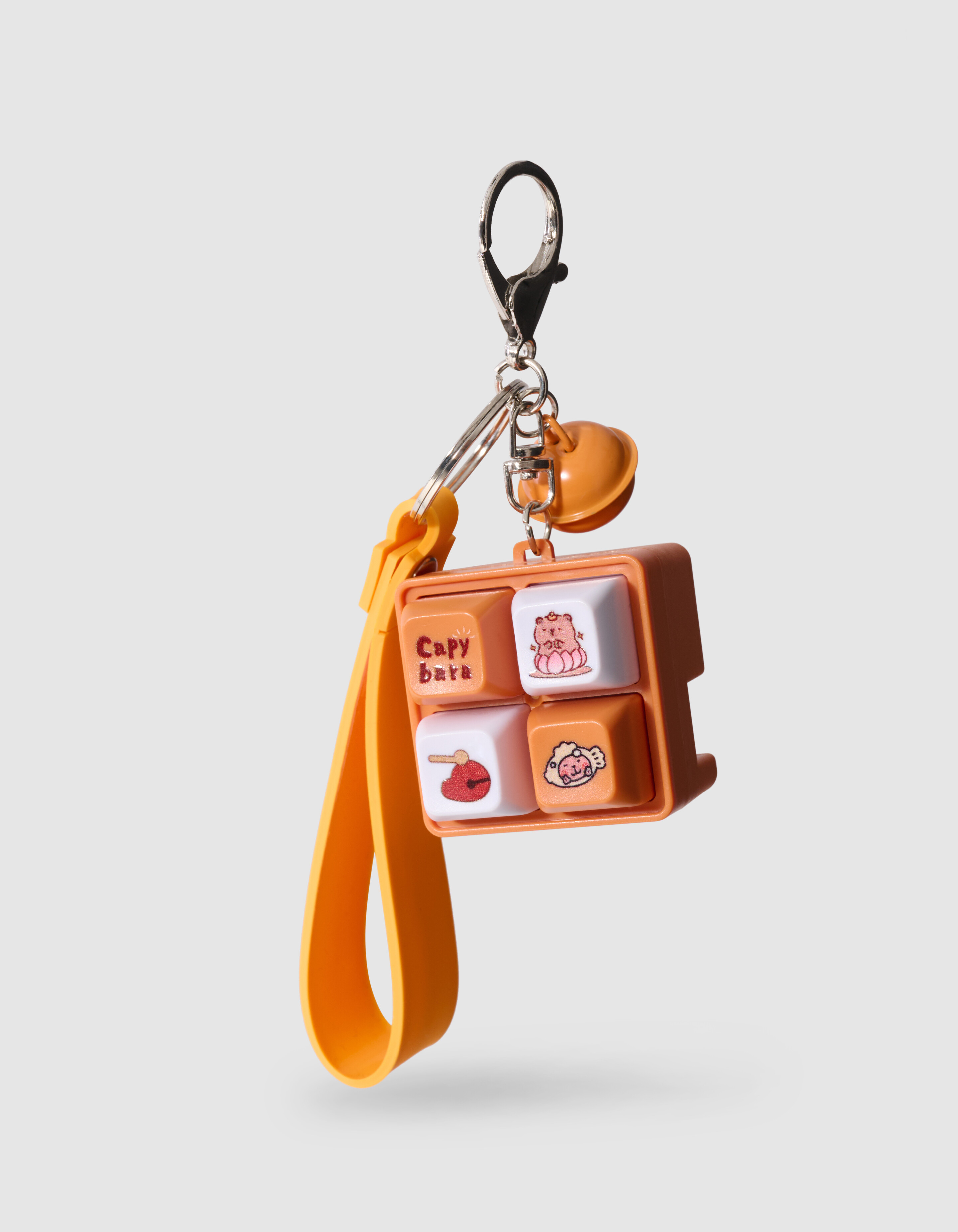 Quadratischer Schl&uuml;sselanh&auml;nger Orange SHOEBY ACCESSOIRES