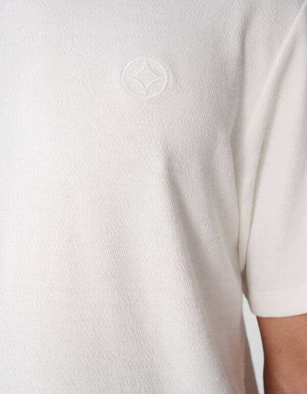 Spark Struktur T-Shirt Gebrochen Wei&szlig; SHOEBY MEN