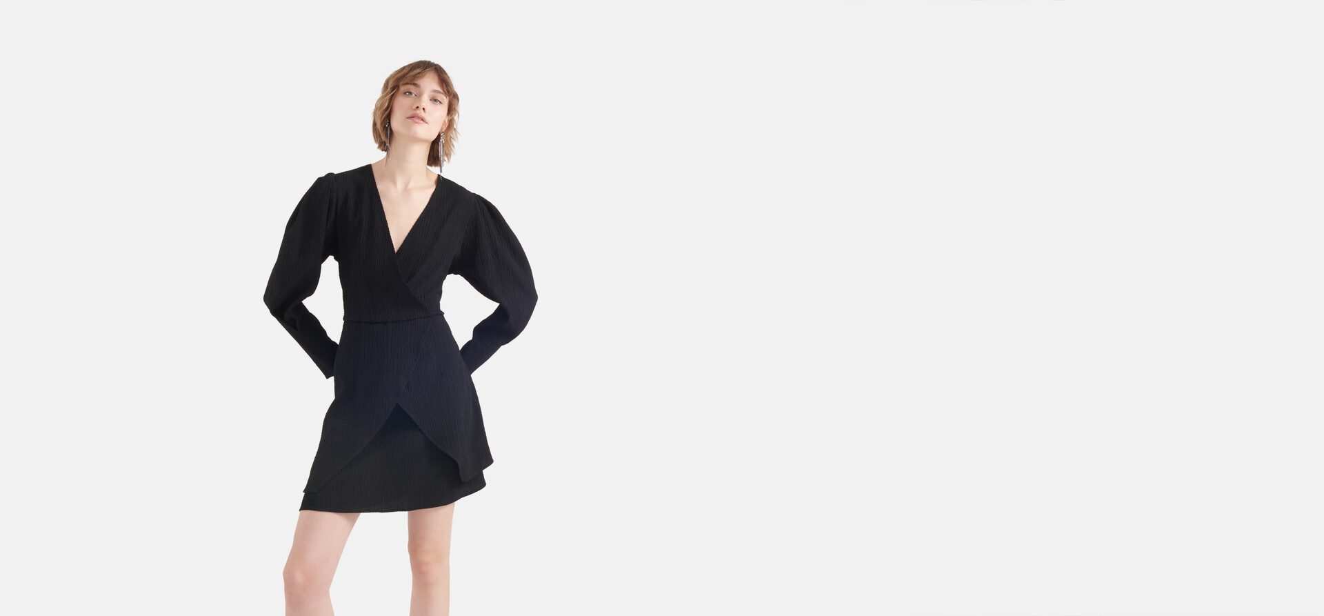 Crinkle Kleid Schwarz SHOEBY WOMEN