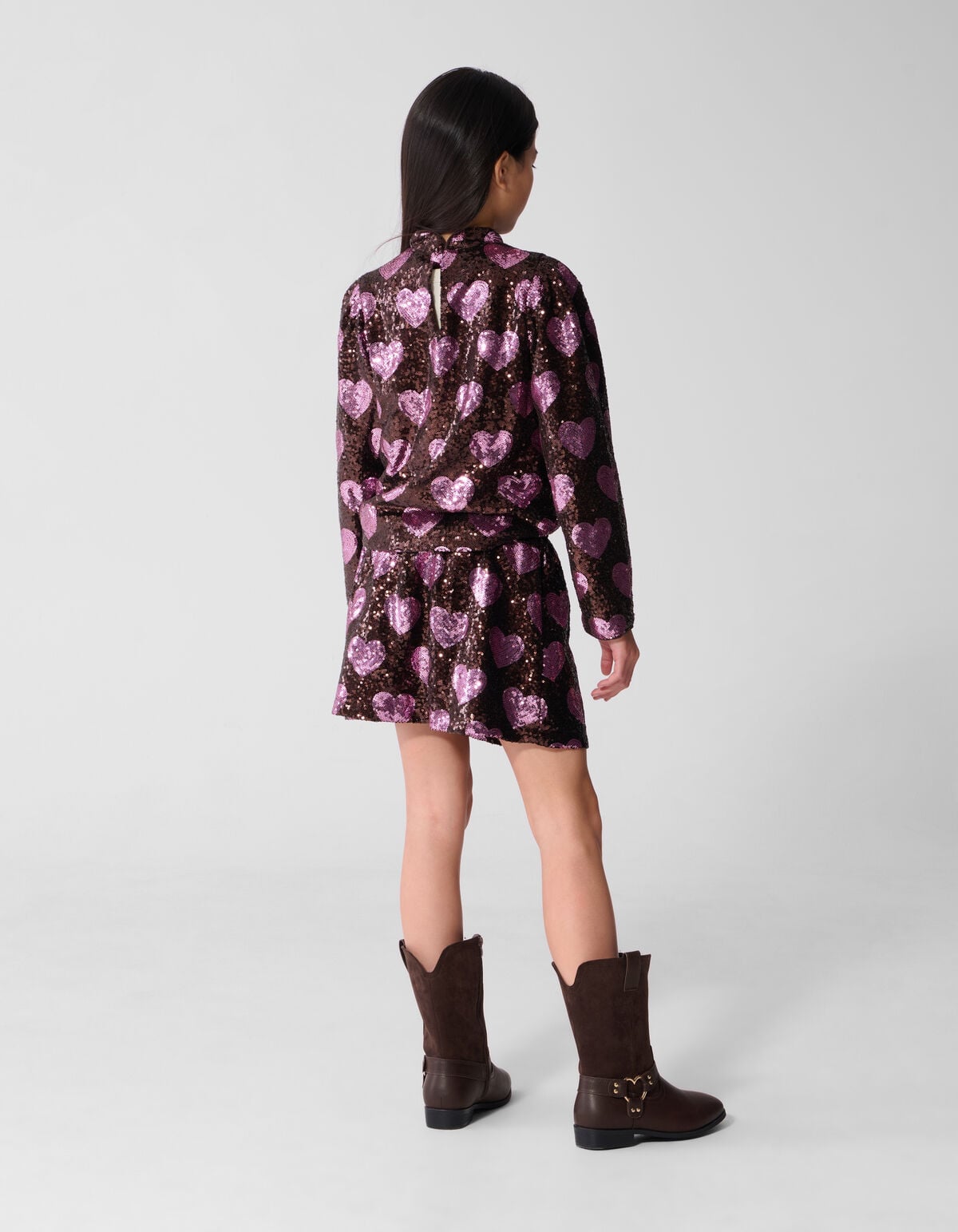 Herz-Paillettenrock Braun SHOEBY GIRLS