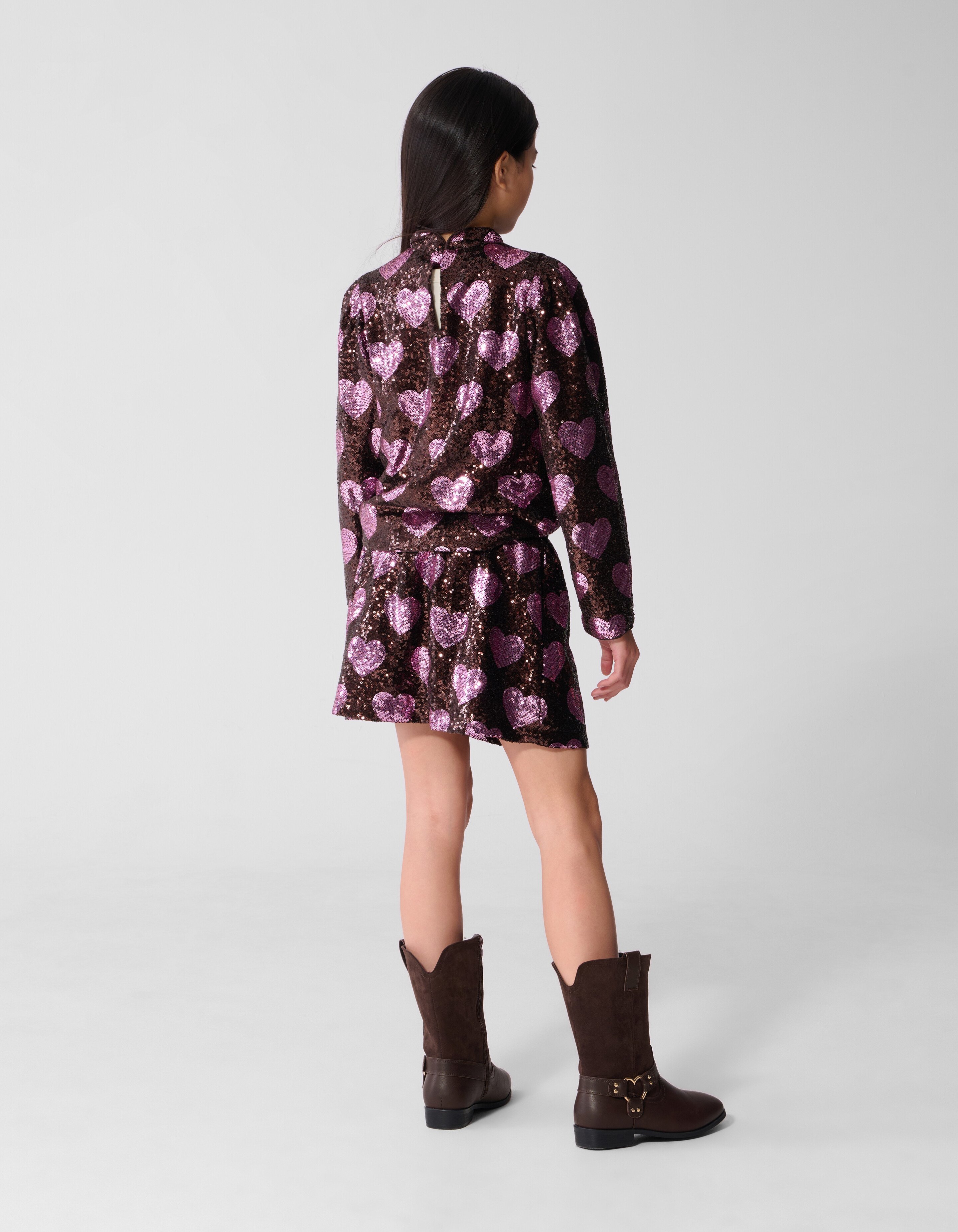 Herz-Paillettenrock Braun SHOEBY GIRLS