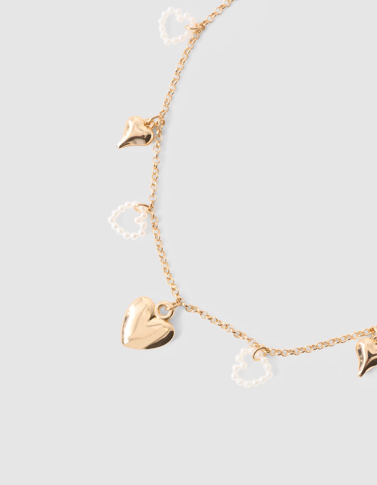 Perlenherzkette Gold SHOEBY ACCESSOIRES