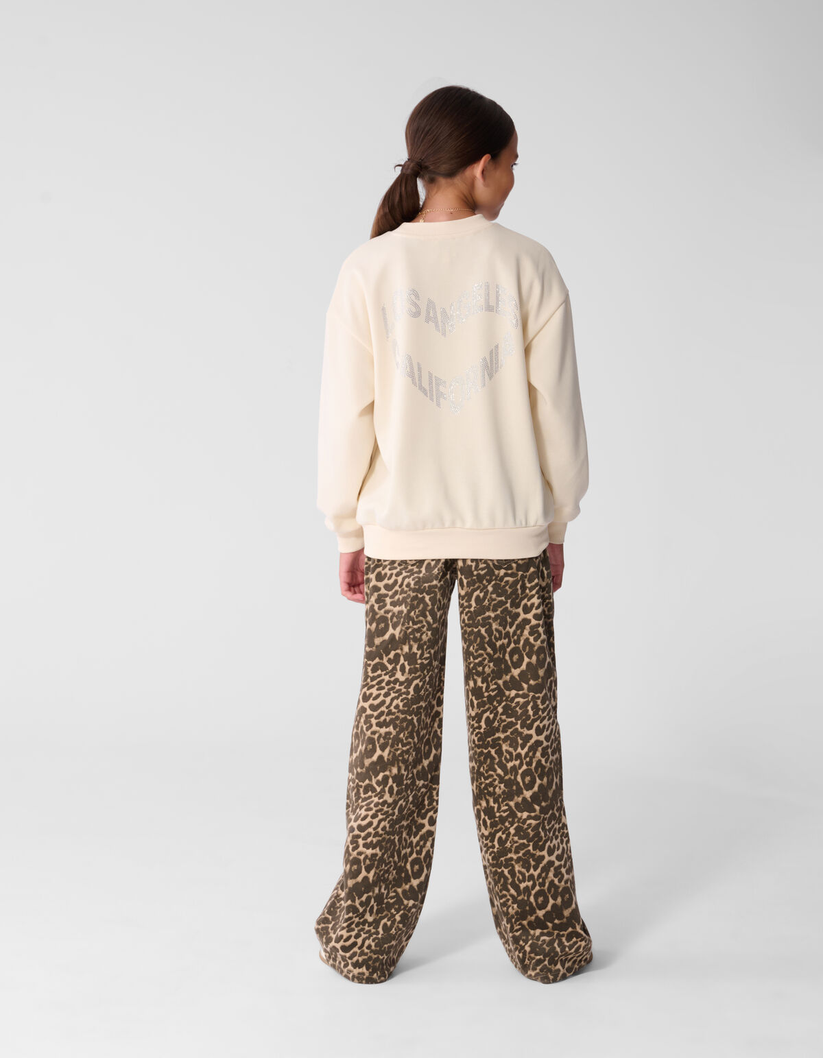Strass Tekst Sweater Gebroken Wit SHOEBY GIRLS