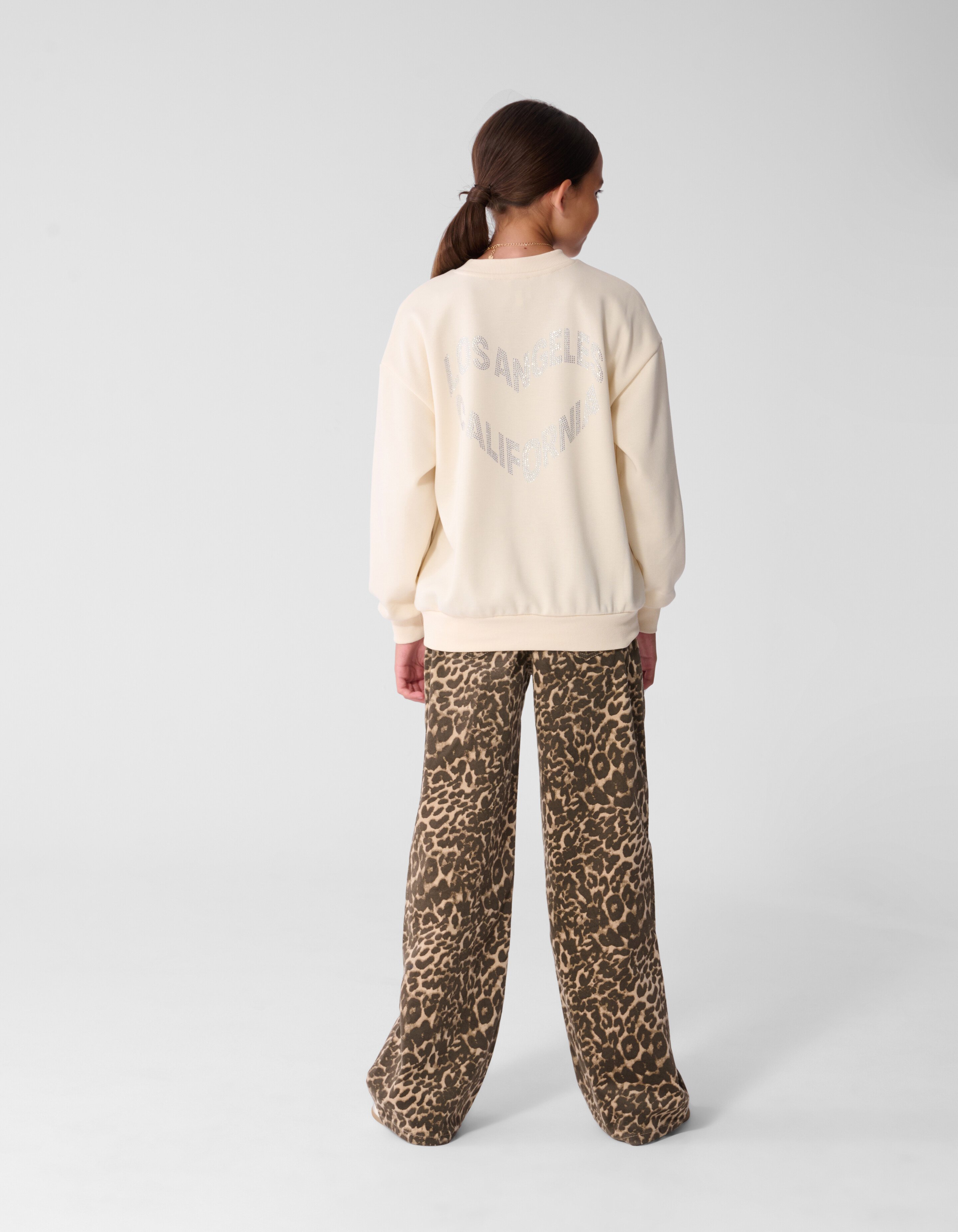 Strass Tekst Sweater Gebroken Wit SHOEBY GIRLS