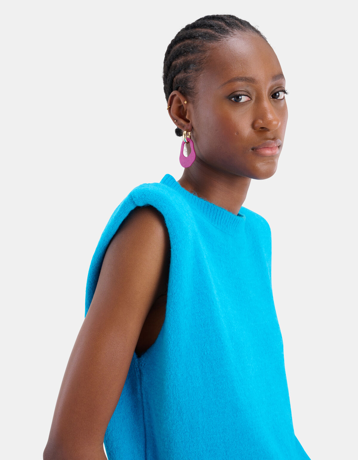 Ärmelloses farbiges Stricktop EKSEPT