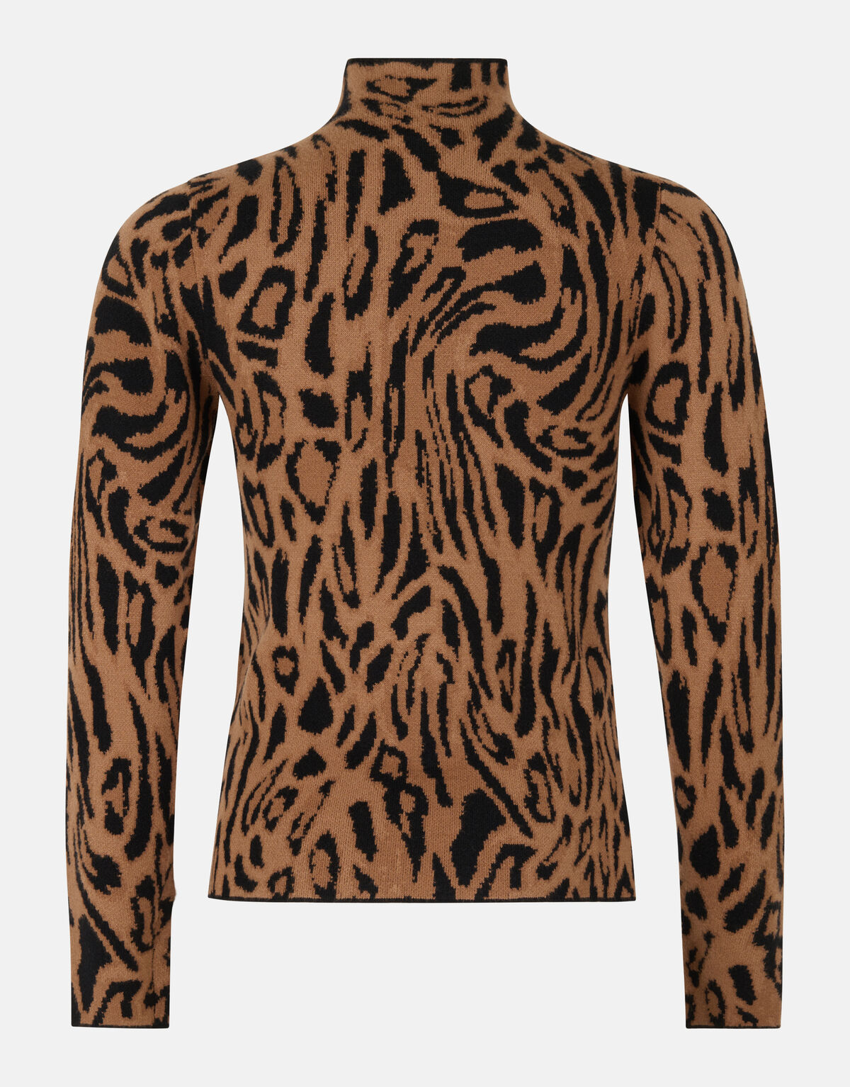 Rollkragenpullover mit Leopardenprint Braun SHOEBY WOMEN