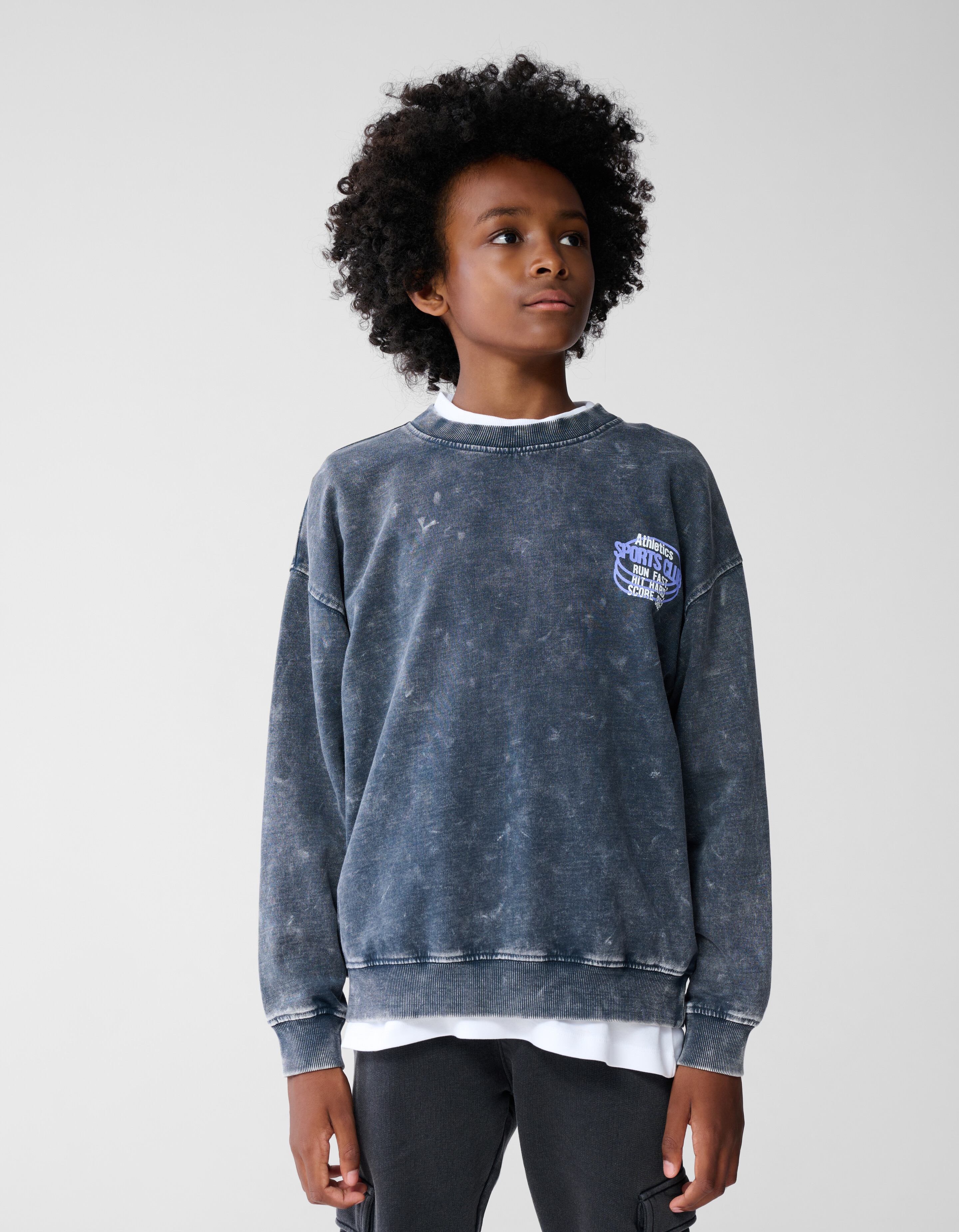 Gewaschenes Club Artwork Sweatshirt Dunkelgrau SHOEBY BOYS