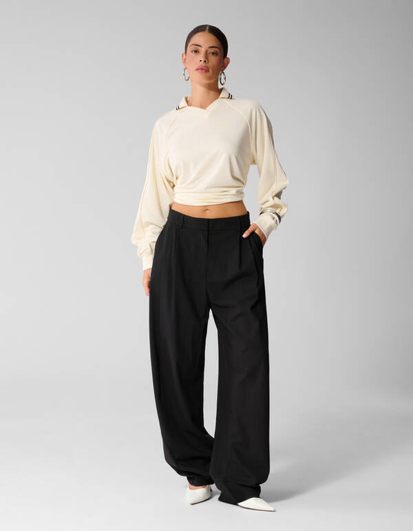 Sportliche Langarmshirt Gebrochenes Wei&szlig; By Anna SHOEBY WOMEN
