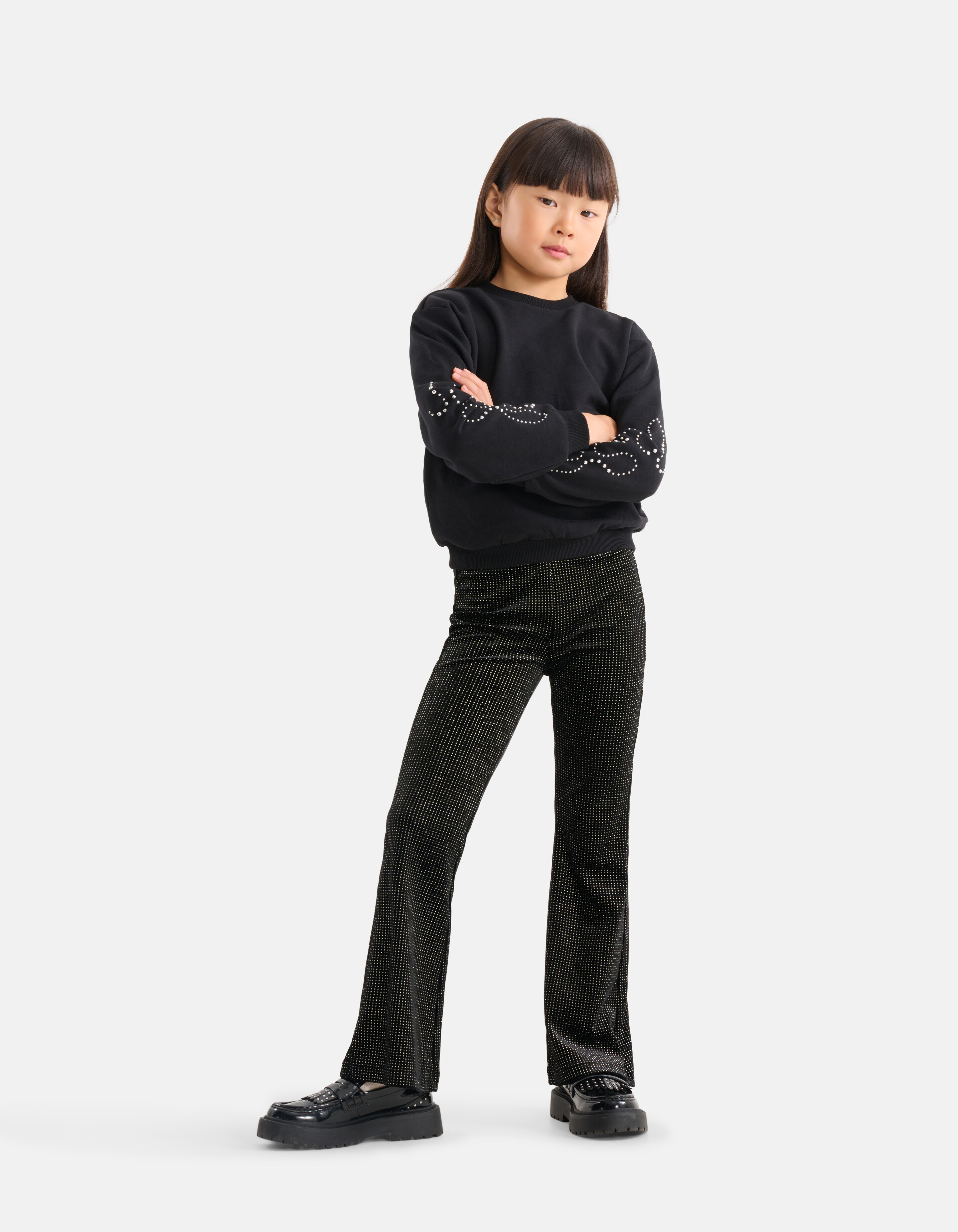 Ausgestellte Strass-Leggings Schwarz SHOEBY GIRLS