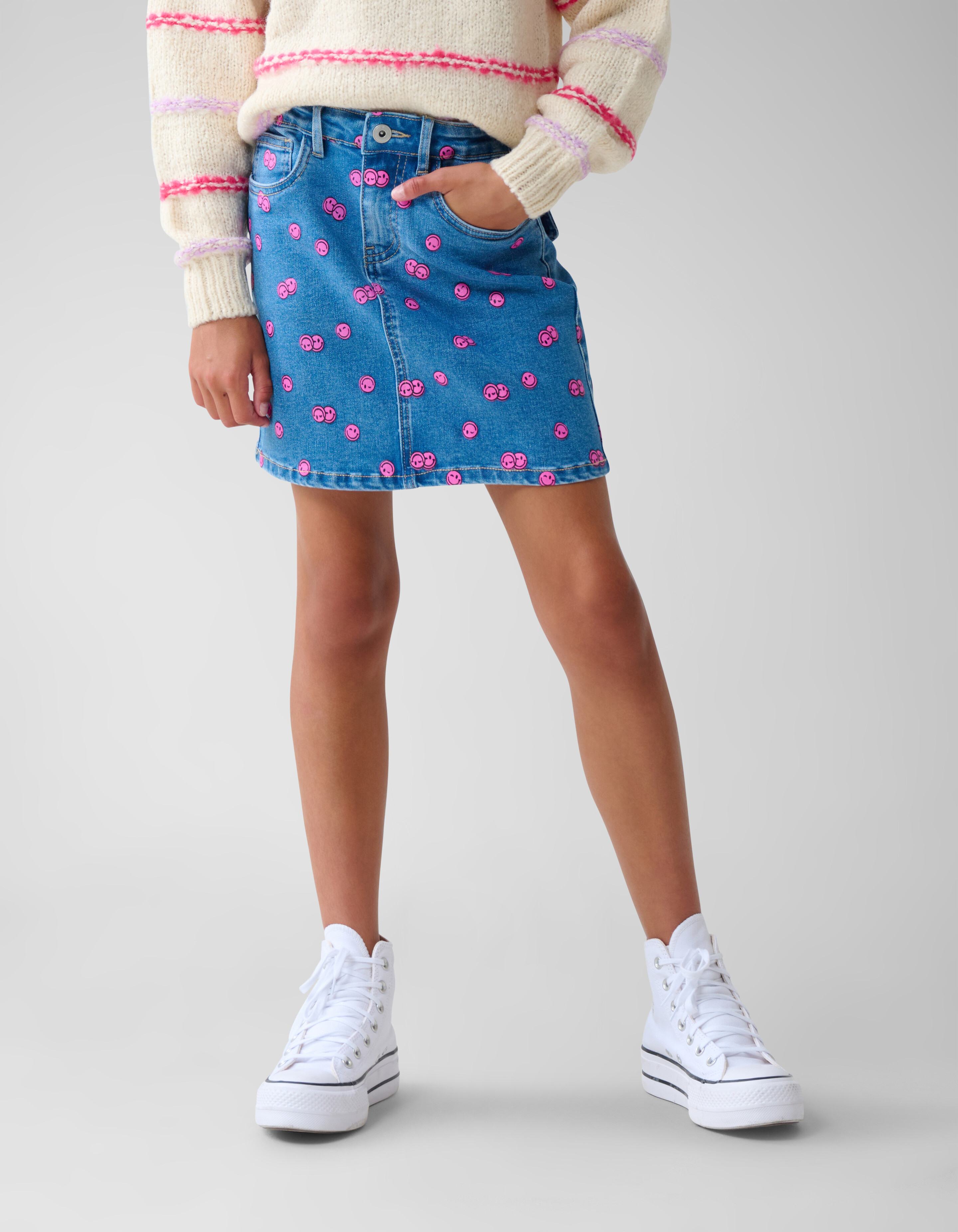 Bedruckter Jeansminirock Blau SHOEBY GIRLS
