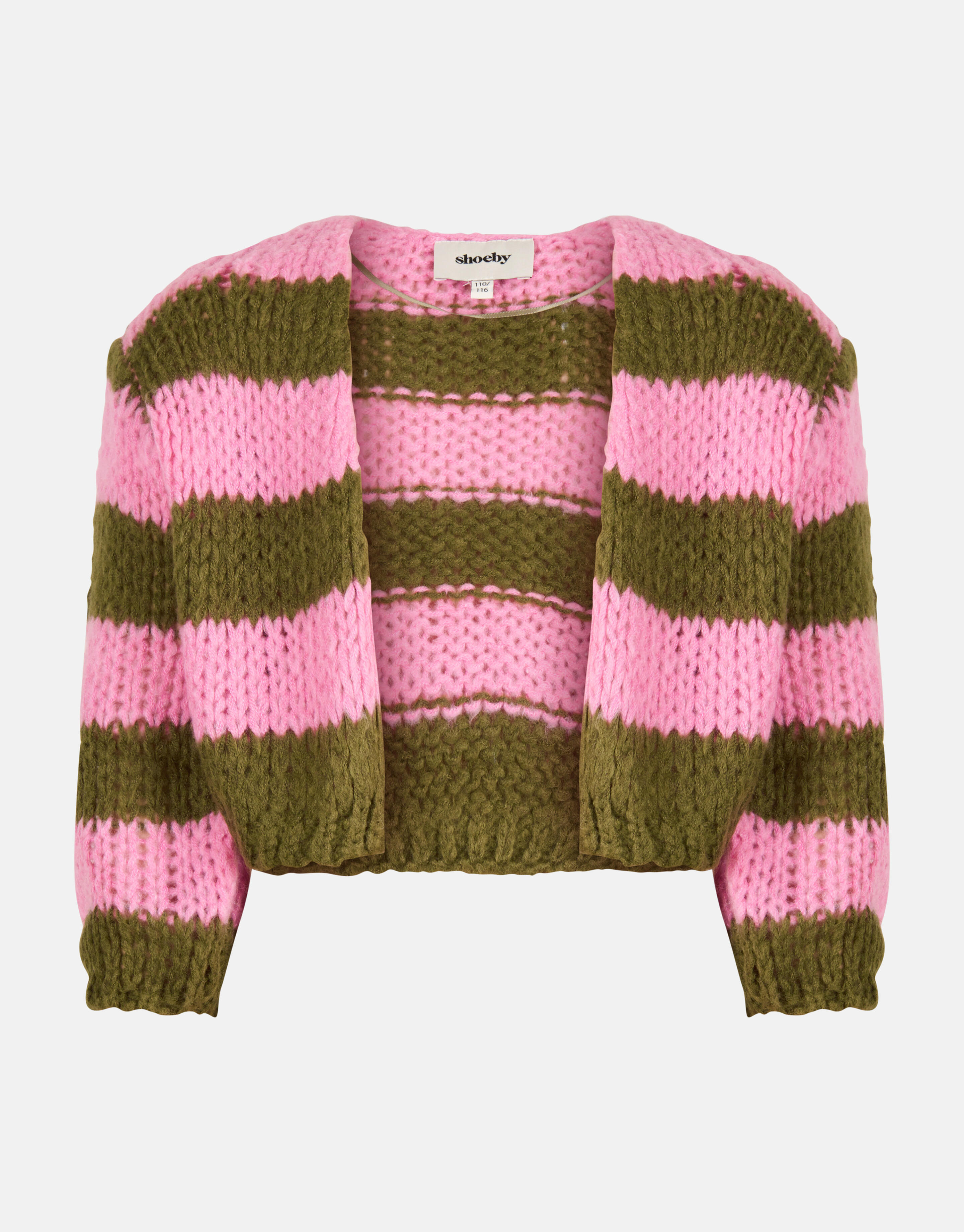 Gestreifte Strickjacke Dunkelgrün SHOEBY GIRLS