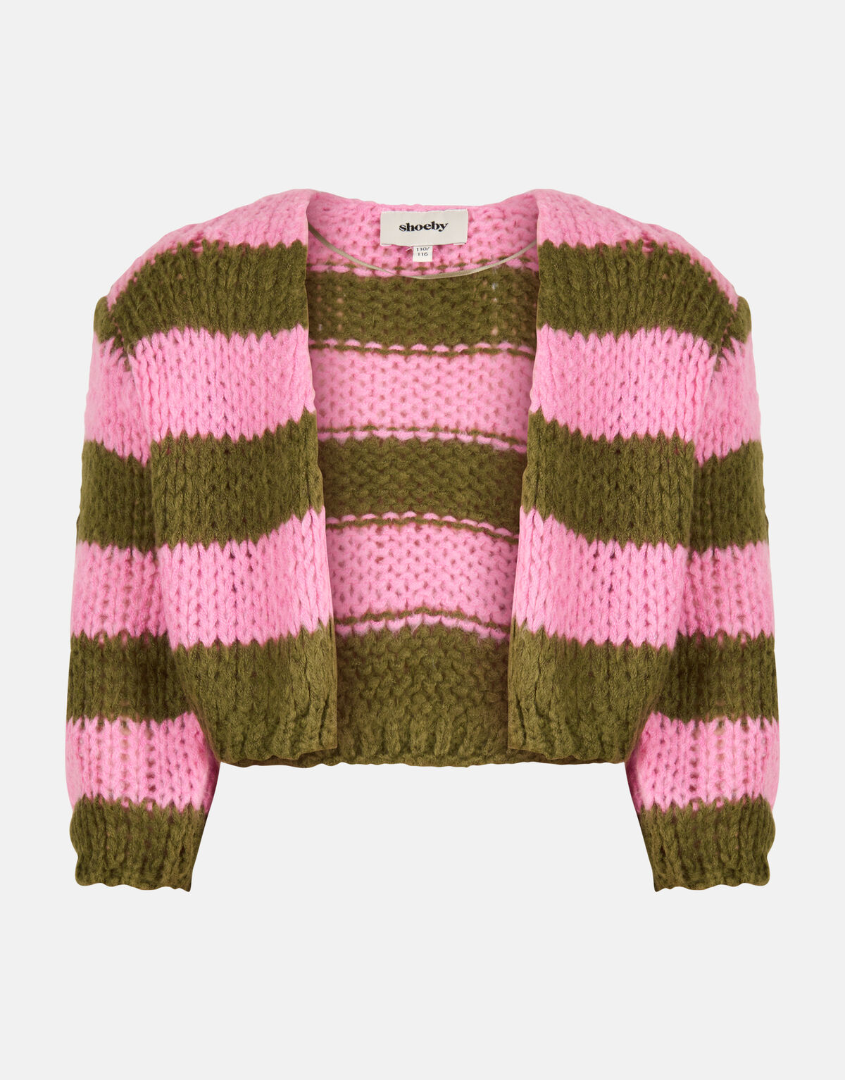 Gestreifte Strickjacke Dunkelgrün SHOEBY GIRLS
