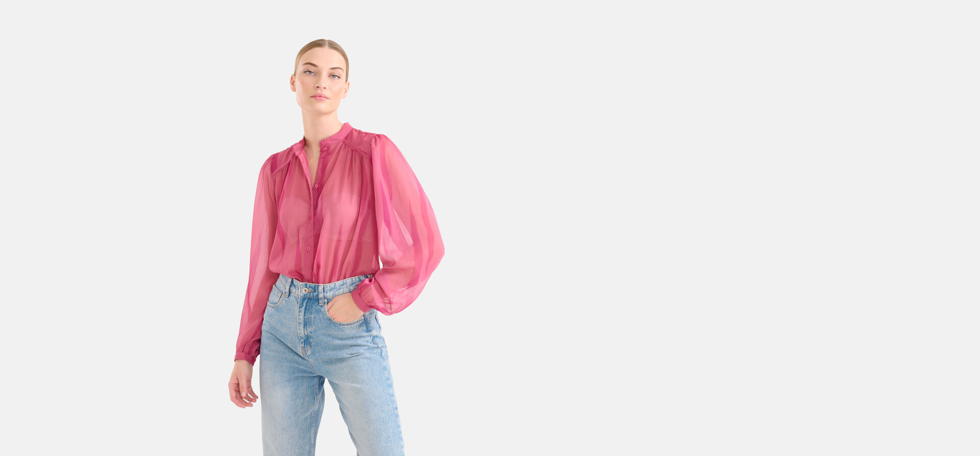 Bluse mit zweifarbigem Druck Rosa SHOEBY WOMEN