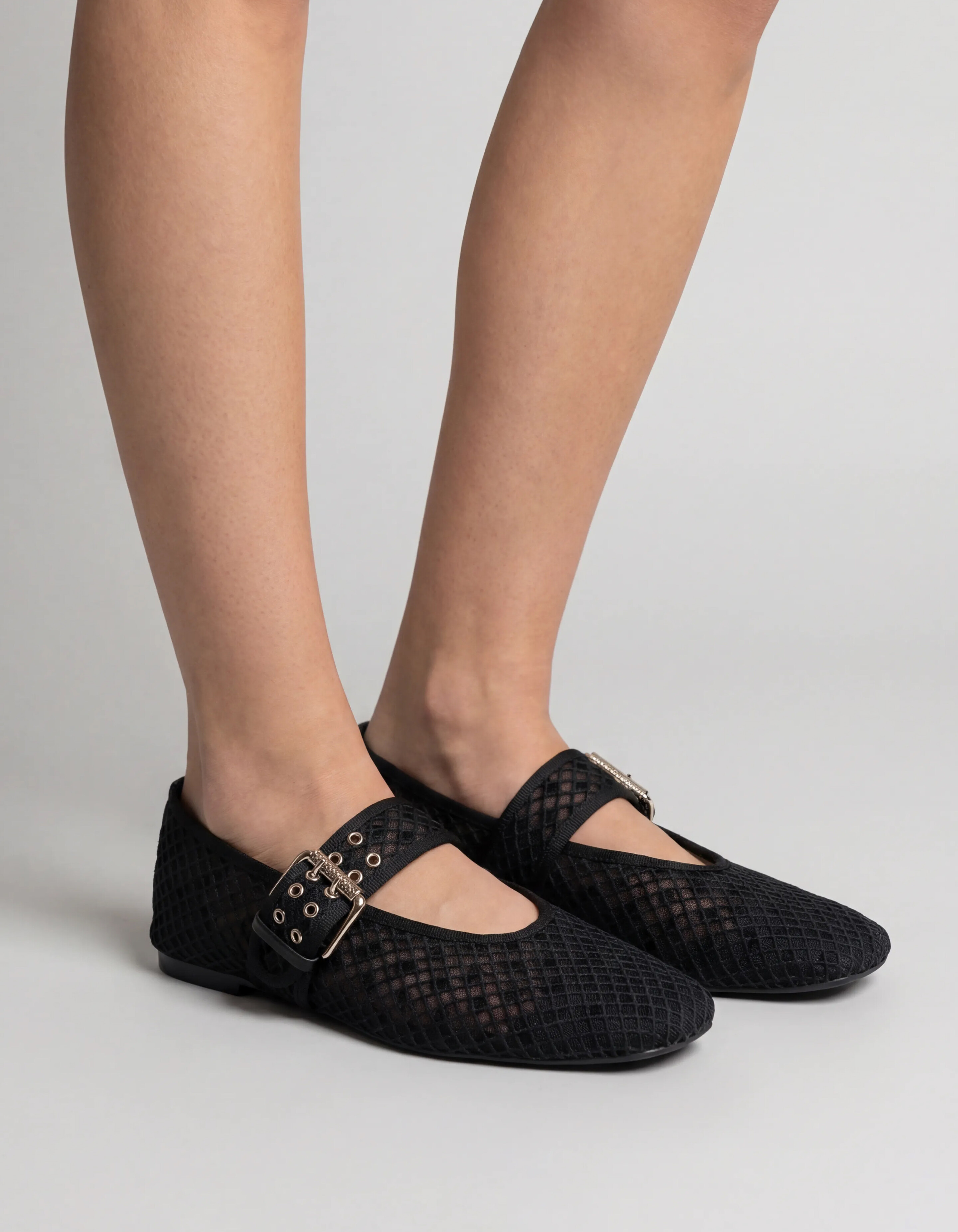 Polkadot Mesh Ballerinas Schwarz SHOEBY SHOES