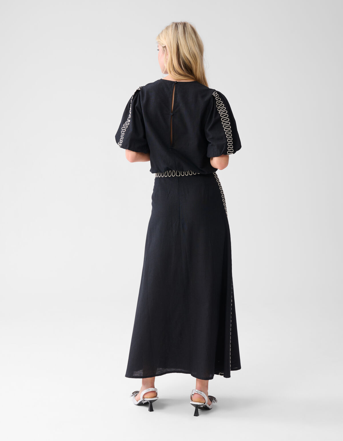 Besticktes Cropped Top Schwarz SHOEBY WOMEN