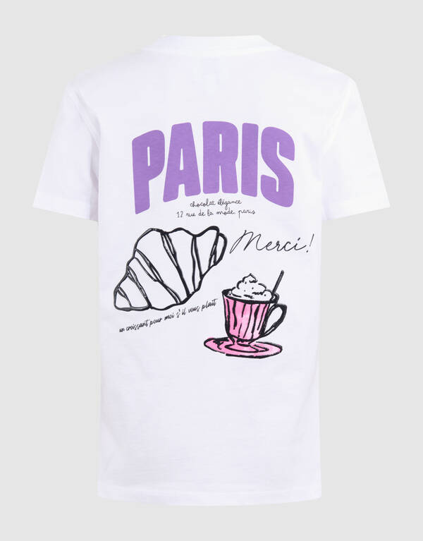 Paris Artwork T-shirt Weiß SHOEBY GIRLS