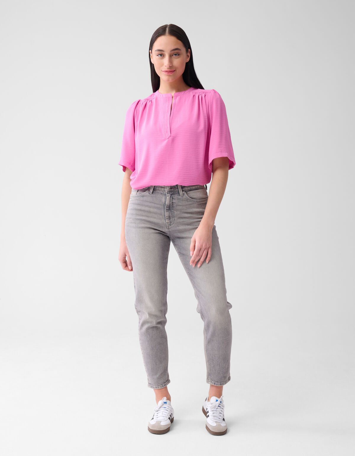 Tapered Fit Jeans Hellgrau SHOEBY WOMEN