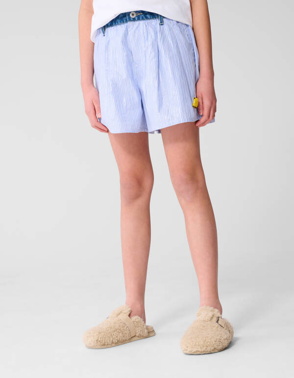 Nadelstreifen Banane Kunst Kurz Blau SHOEBY GIRLS