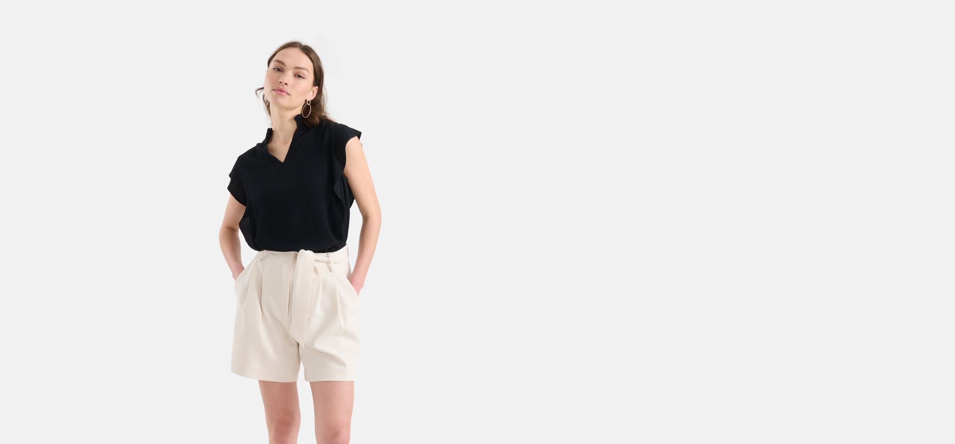 Rüschen-Top Schwarz SHOEBY WOMEN